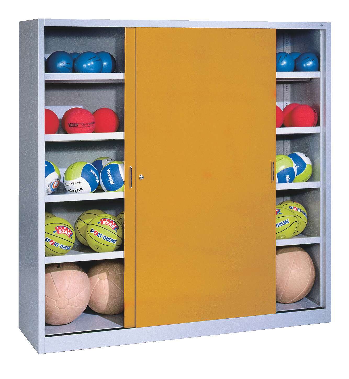 C+P Ballschrank (HxBxT: 195x120x40 cm, mit Vollblech-Schiebetüren, Typ 4), Goldgelb (RAL 1004), Gleichschließung Unkategorisiert online kaufen