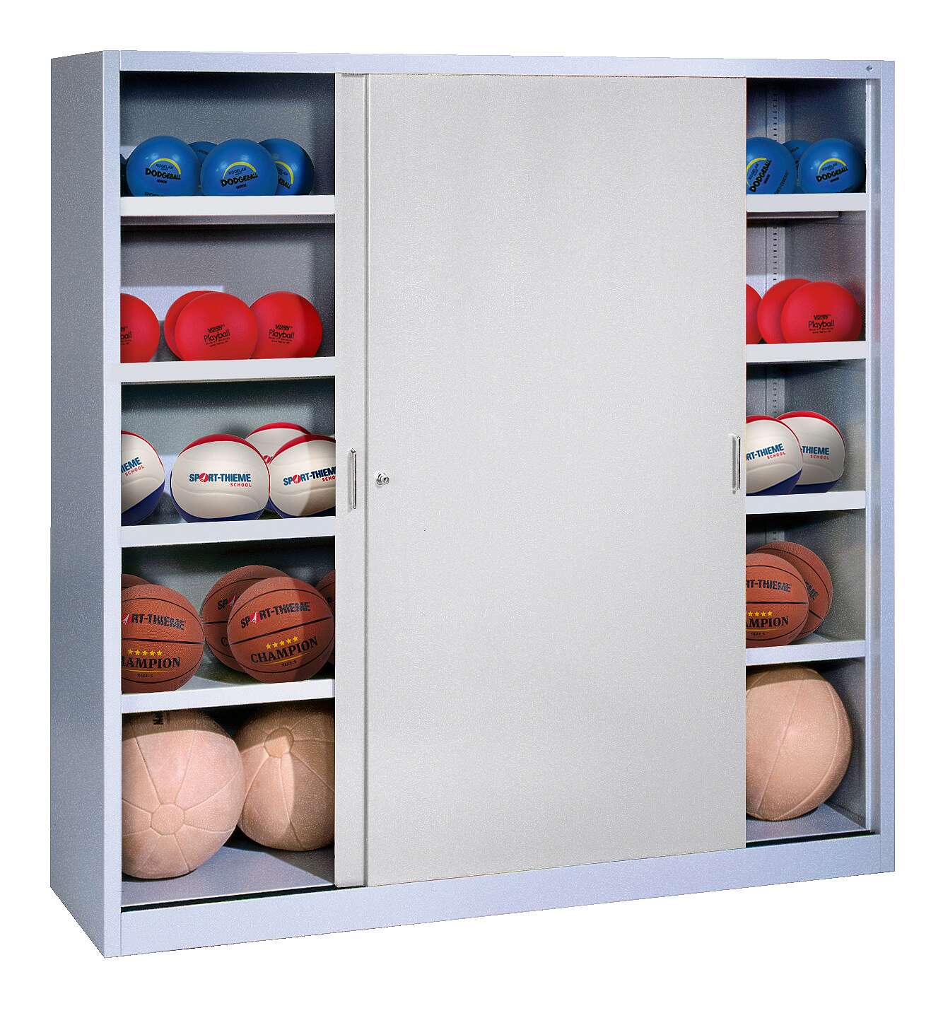 C+P Ballschrank (HxBxT: 195x120x40 cm, mit Vollblech-Schiebetüren, Typ 4), Lichtgrau (RAL 7035), Einzelschließung Unkategorisiert online kaufen C+P Ballschrank (HxBxT: 195x120x40 cm, mit Vollblech-Schiebetüren, Typ 4), Lichtgrau (RAL 7035), Einzelschließung Unkategorisiert online kaufen