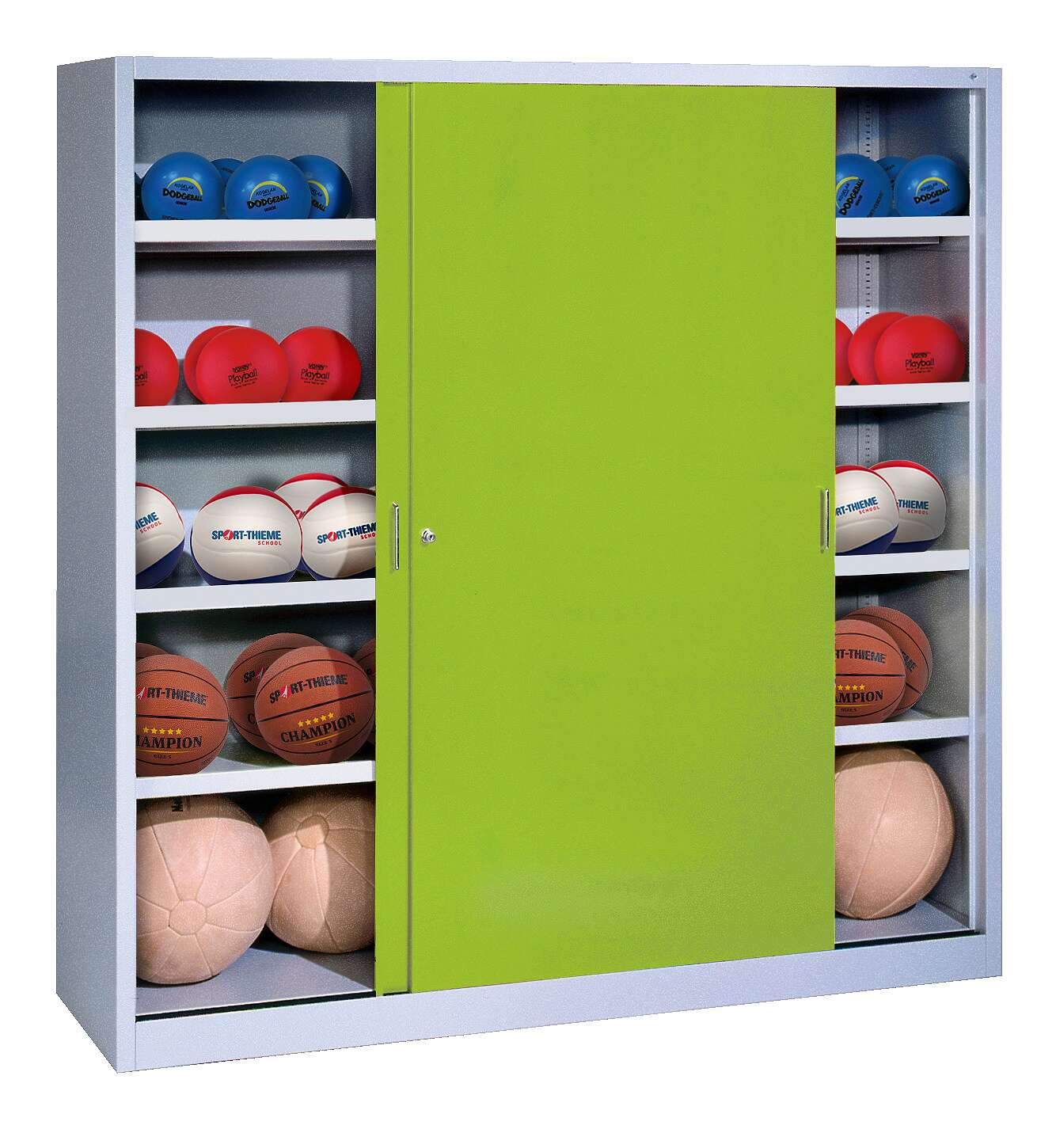 C+P Ballschrank (HxBxT: 195x120x60 cm, mit Vollblech-Schiebetüren, Typ 4), Clowngrün (RAL 110 80 60), Einzelschließung Unkategorisiert online kaufen