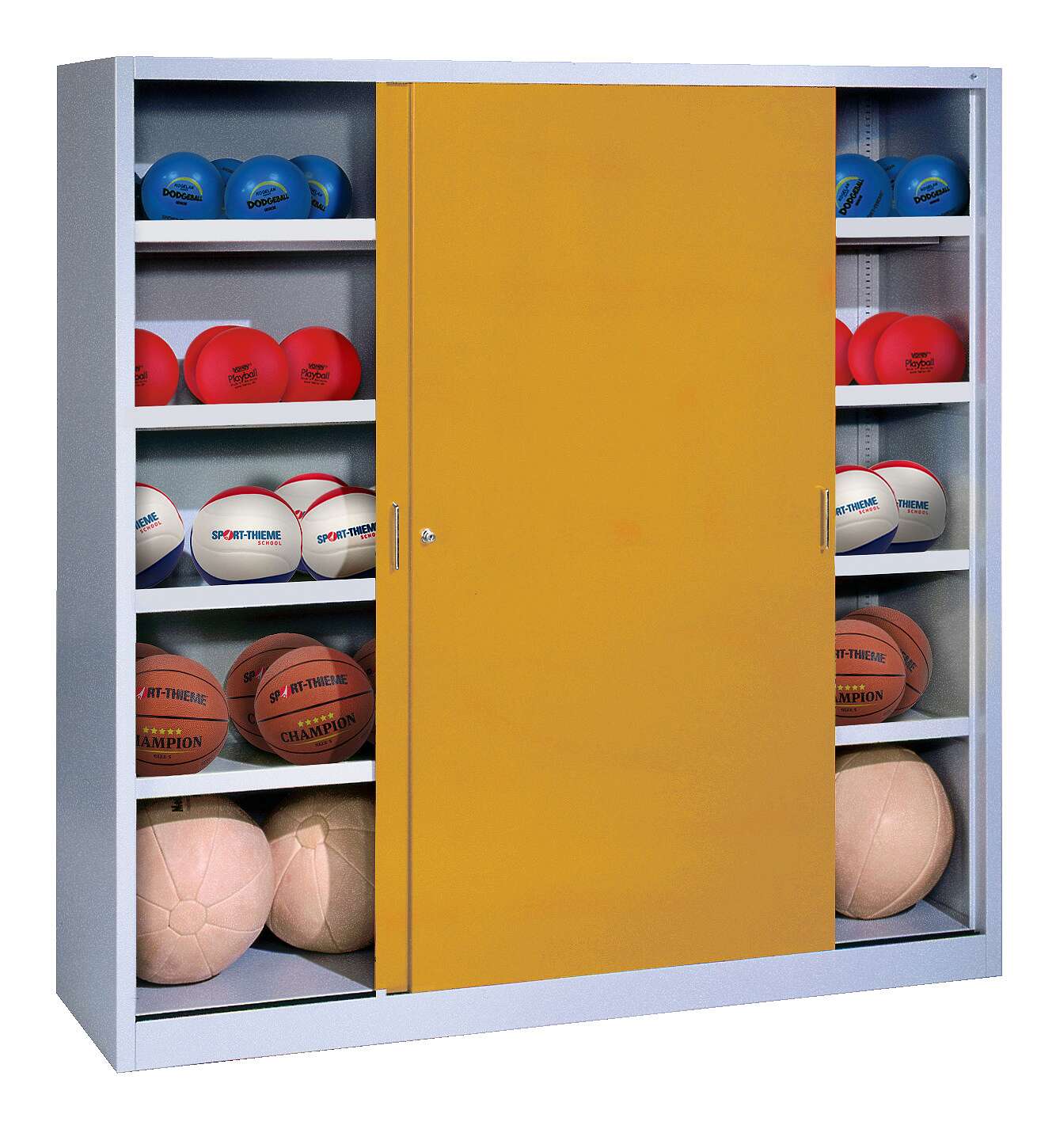 C+P Ballschrank (HxBxT: 195x120x60 cm, mit Vollblech-Schiebetüren, Typ 4), Goldgelb (RAL 1004), Einzelschließung Unkategorisiert online kaufen C+P Ballschrank (HxBxT: 195x120x60 cm, mit Vollblech-Schiebetüren, Typ 4), Goldgelb (RAL 1004), Einzelschließung Unkategorisiert online kaufen