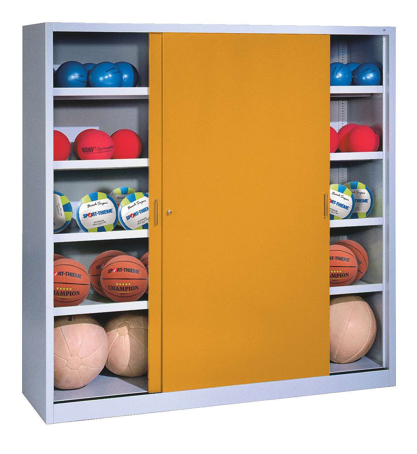 C+P Ballschrank (HxBxT: 195x160x60 cm, mit Vollblech-Schiebetüren, Typ 4), Goldgelb (RAL 1004), Gleichschließung Unkategorisiert online kaufen C+P Ballschrank (HxBxT: 195x160x60 cm, mit Vollblech-Schiebetüren, Typ 4), Goldgelb (RAL 1004), Gleichschließung Unkategorisiert online kaufen