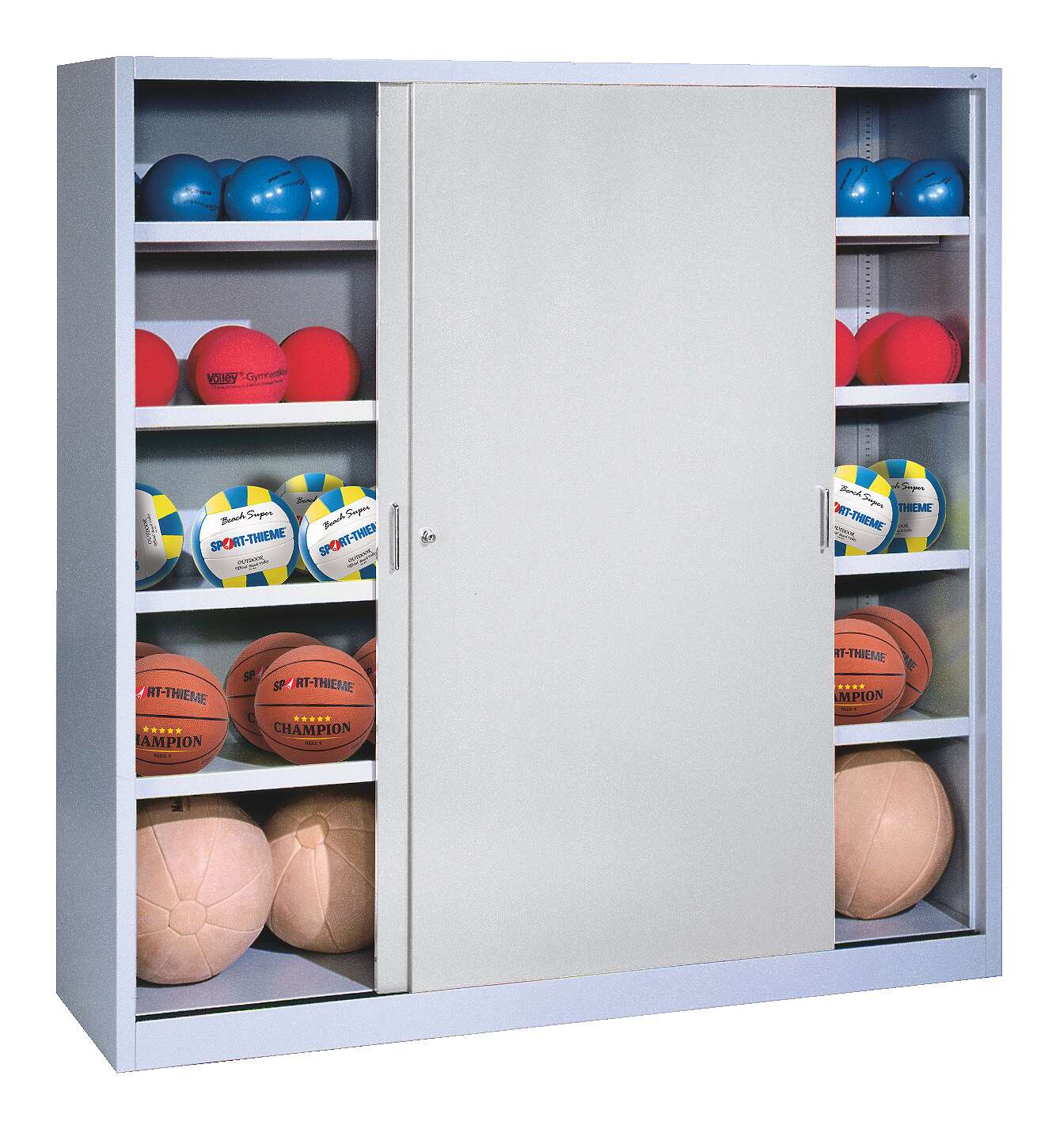 C+P Ballschrank (HxBxT: 195x160x60 cm, mit Vollblech-Schiebetüren, Typ 4), Lichtgrau (RAL 7035), Einzelschließung Unkategorisiert online kaufen C+P Ballschrank (HxBxT: 195x160x60 cm, mit Vollblech-Schiebetüren, Typ 4), Lichtgrau (RAL 7035), Einzelschließung Unkategorisiert online kaufen