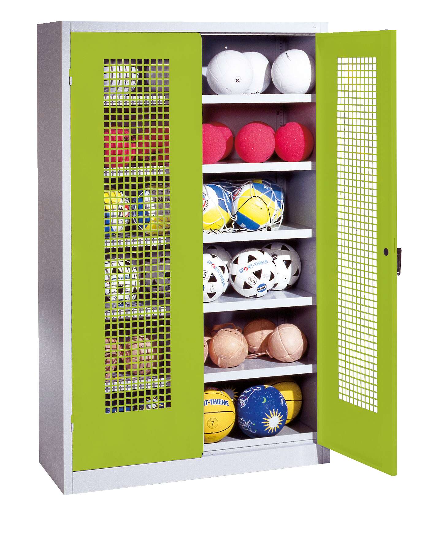 C+P Ballschrank mit Lochblech-Flügeltüren (Typ 3), HxBxT 195x120x50 cm, Clowngrün (RAL 110 80 60), Gleichschließung Unkategorisiert online kaufen