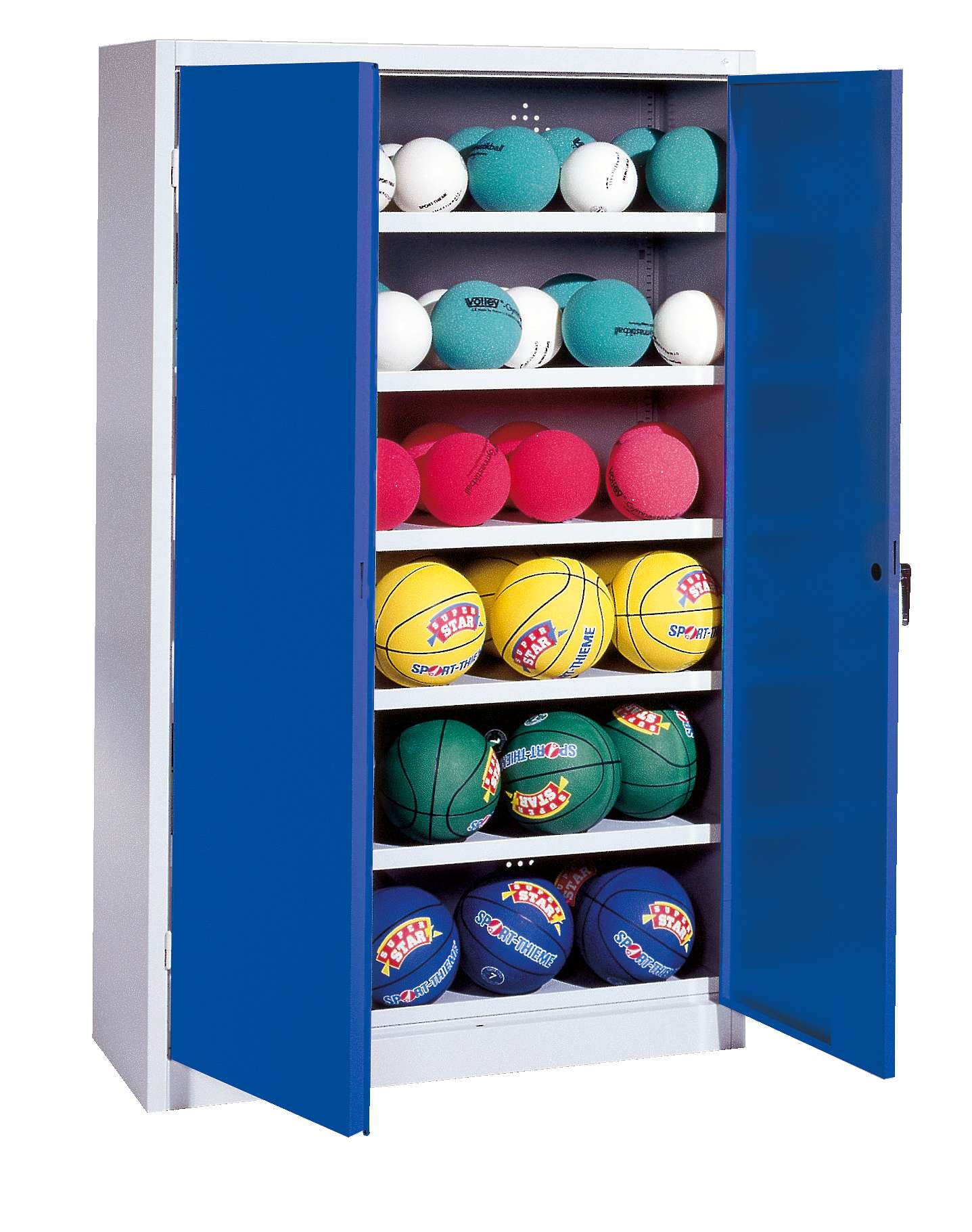 C+P Ballschrank mit Vollblech-Flügeltüren (Typ 3), HxBxT 195x120x40 cm, Enzianblau (RAL 5010), Lichtgrau (RAL 7035), Einzelschließung Unkategorisiert online kaufen