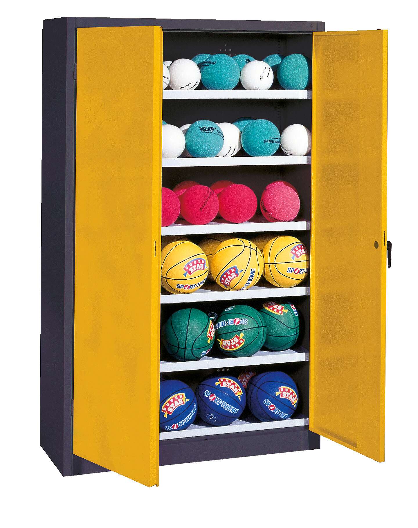 C+P Ballschrank mit Vollblech-Flügeltüren (Typ 3), HxBxT 195x120x40 cm, Verkehrsgelb (RAL 1023), Anthrazit (RAL 7021), Gleichschließung Unkategorisiert online kaufen C+P Ballschrank mit Vollblech-Flügeltüren (Typ 3), HxBxT 195x120x40 cm, Verkehrsgelb (RAL 1023), Anthrazit (RAL 7021), Gleichschließung Unkategorisiert online kaufen