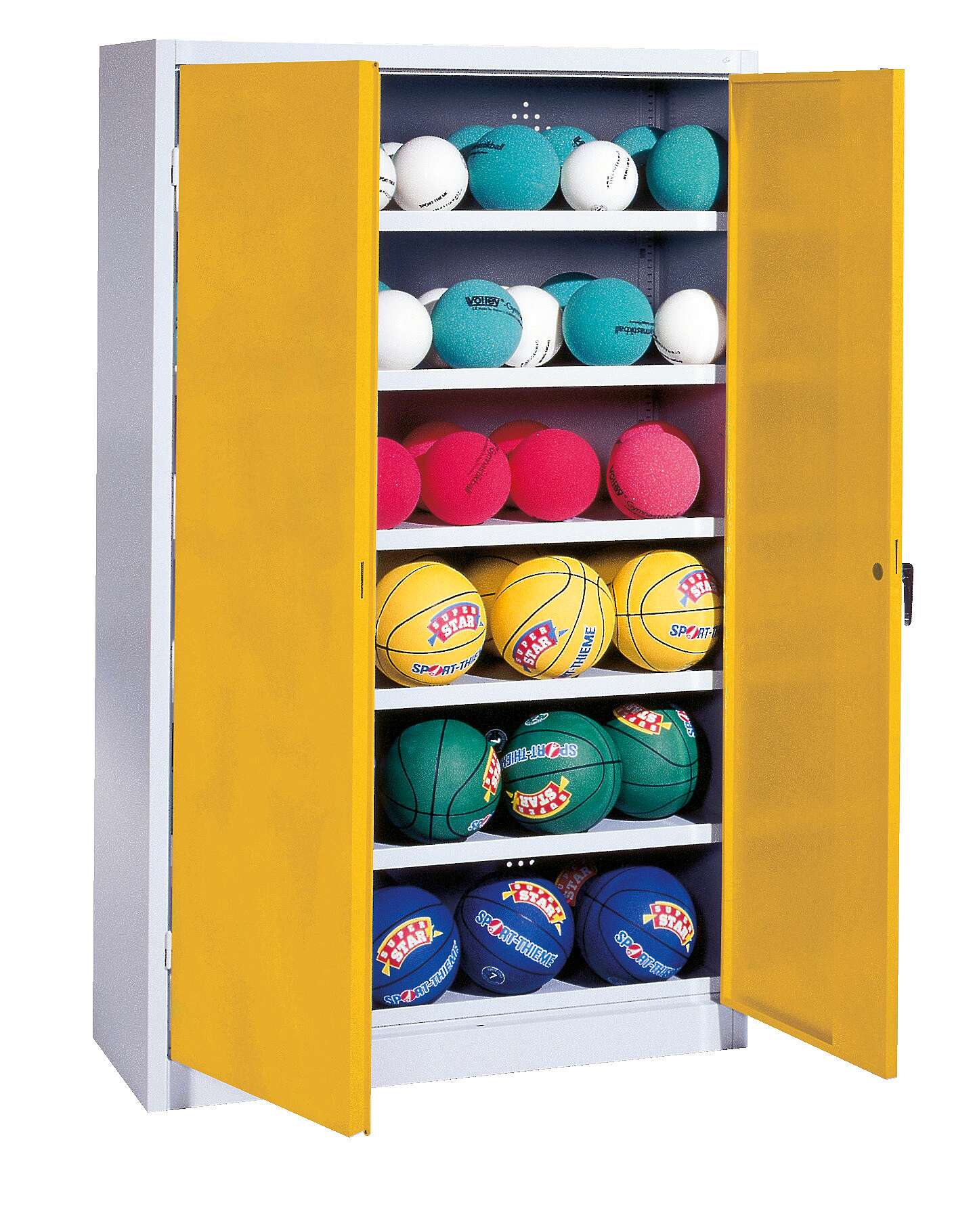 C+P Ballschrank mit Vollblech-Flügeltüren (Typ 3), HxBxT: 195x120x50 cm, Ergo-Lock Muldengriff, Verkehrsgelb (RAL 1023), Anthrazit (RAL 7021), Einzelschließung Unkategorisiert online kaufen C+P Ballschrank mit Vollblech-Flügeltüren (Typ 3), HxBxT: 195x120x50 cm, Ergo-Lock Muldengriff, Verkehrsgelb (RAL 1023), Anthrazit (RAL 7021), Einzelschließung Unkategorisiert online kaufen