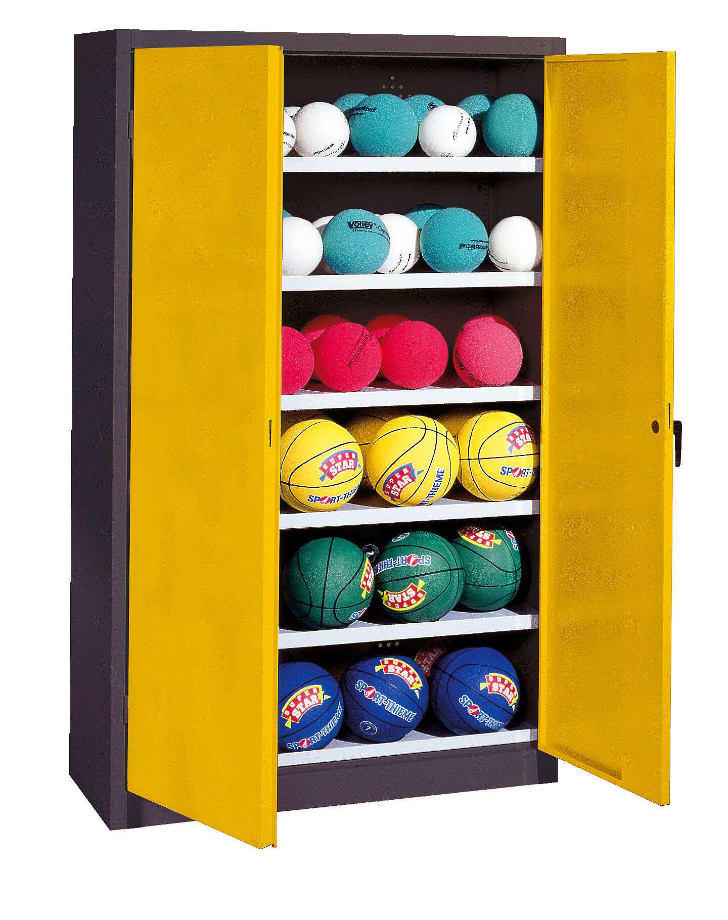 C+P Ballschrank mit Vollblech-Flügeltüren (Typ 3), HxBxT: 195x120x50 cm, Ergo-Lock Muldengriff, Verkehrsgelb (RAL 1023), Anthrazit (RAL 7021), Gleichschließung Unkategorisiert online kaufen C+P Ballschrank mit Vollblech-Flügeltüren (Typ 3), HxBxT: 195x120x50 cm, Ergo-Lock Muldengriff, Verkehrsgelb (RAL 1023), Anthrazit (RAL 7021), Gleichschließung Unkategorisiert online kaufen