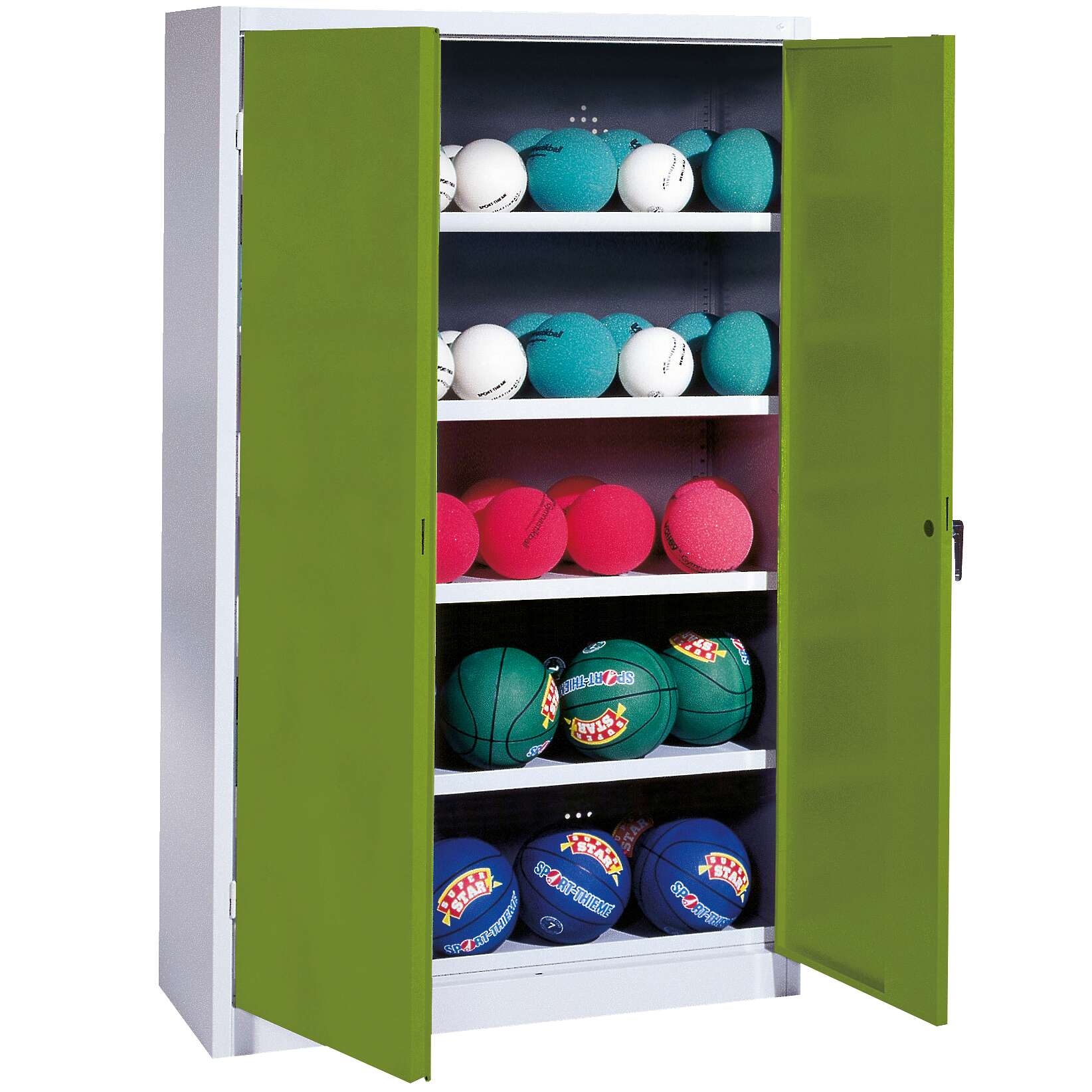 C+P Ballschrank mit Vollblech-Flügeltüren (Typ 3), HxBxT 195x150x50 cm, Clowngrün (RAL 110 80 60), Einzelschließung Unkategorisiert online kaufen