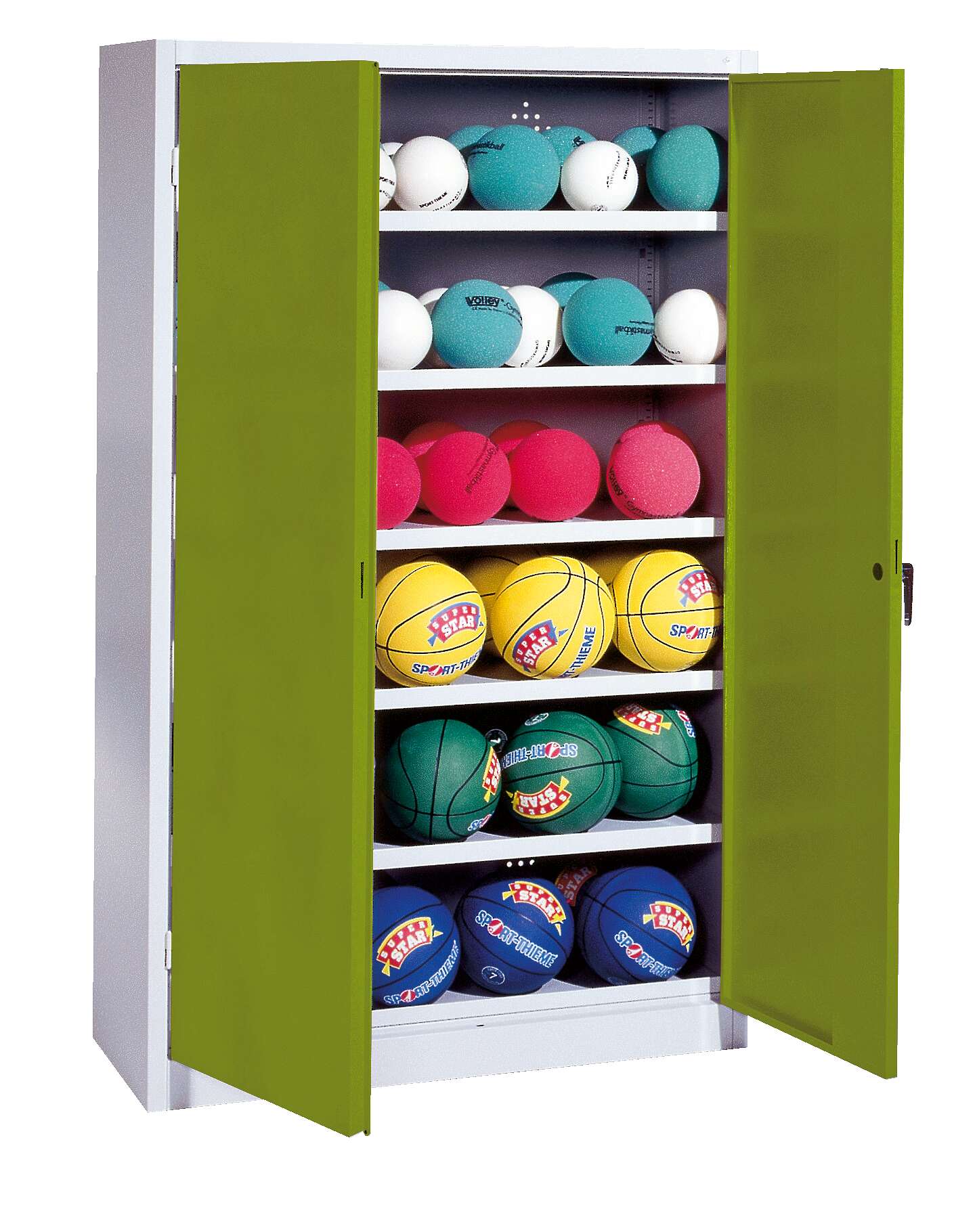 C+P Ballschrank mit Vollblech-Flügeltüren (Typ 3), HxBxT 195x150x50 cm, Clowngrün (RAL 110 80 60), Gleichschließung Unkategorisiert online kaufen