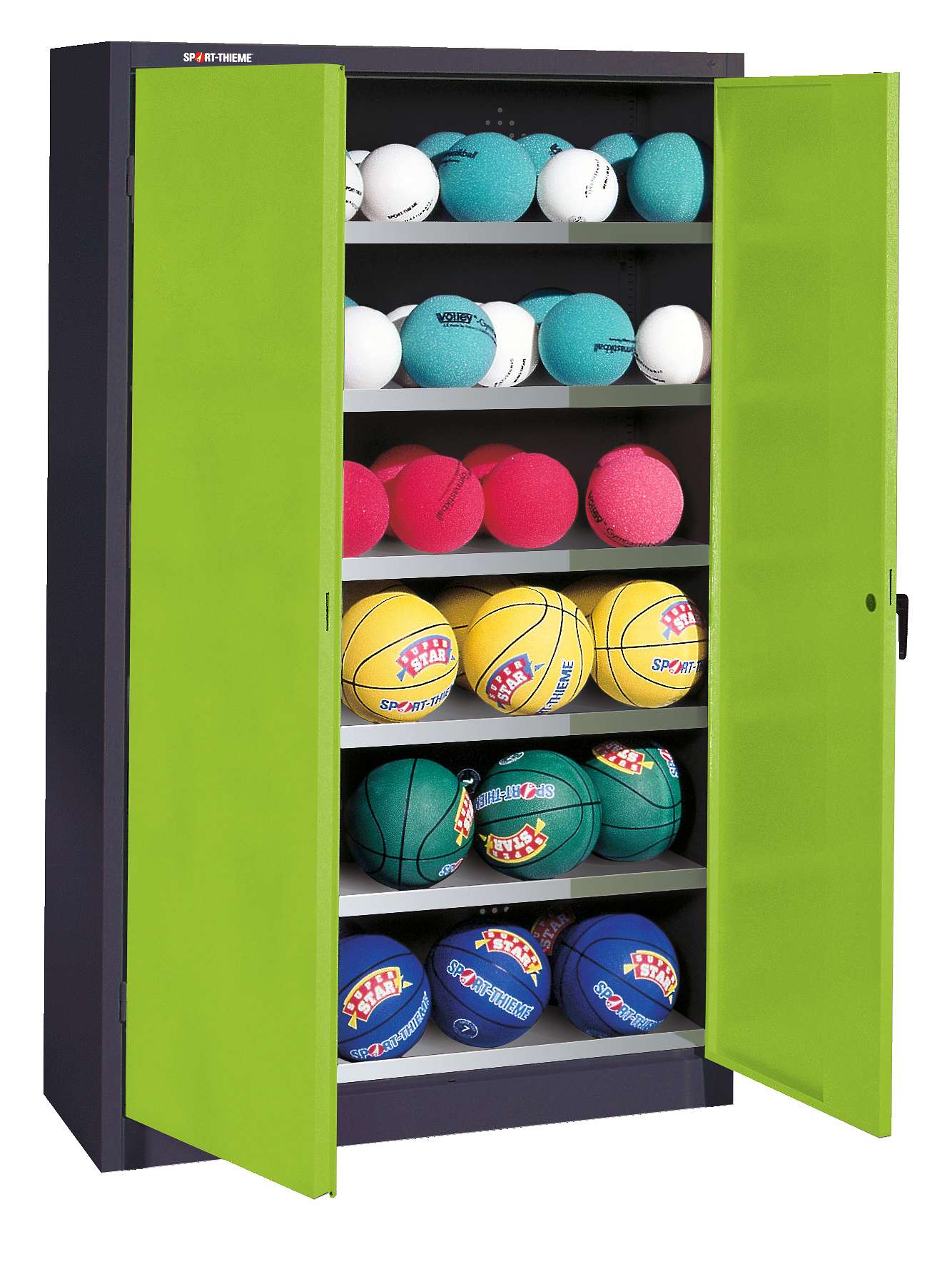 C+P Ballschrank mit Vollblech-Flügeltüren (Typ 3), HxBxT 195x93x40 cm, Clowngrün (RAL 110 80 60), Anthrazit (RAL 7021), Einzelschließung Unkategorisiert online kaufen C+P Ballschrank mit Vollblech-Flügeltüren (Typ 3), HxBxT 195x93x40 cm, Clowngrün (RAL 110 80 60), Anthrazit (RAL 7021), Einzelschließung Unkategorisiert online kaufen