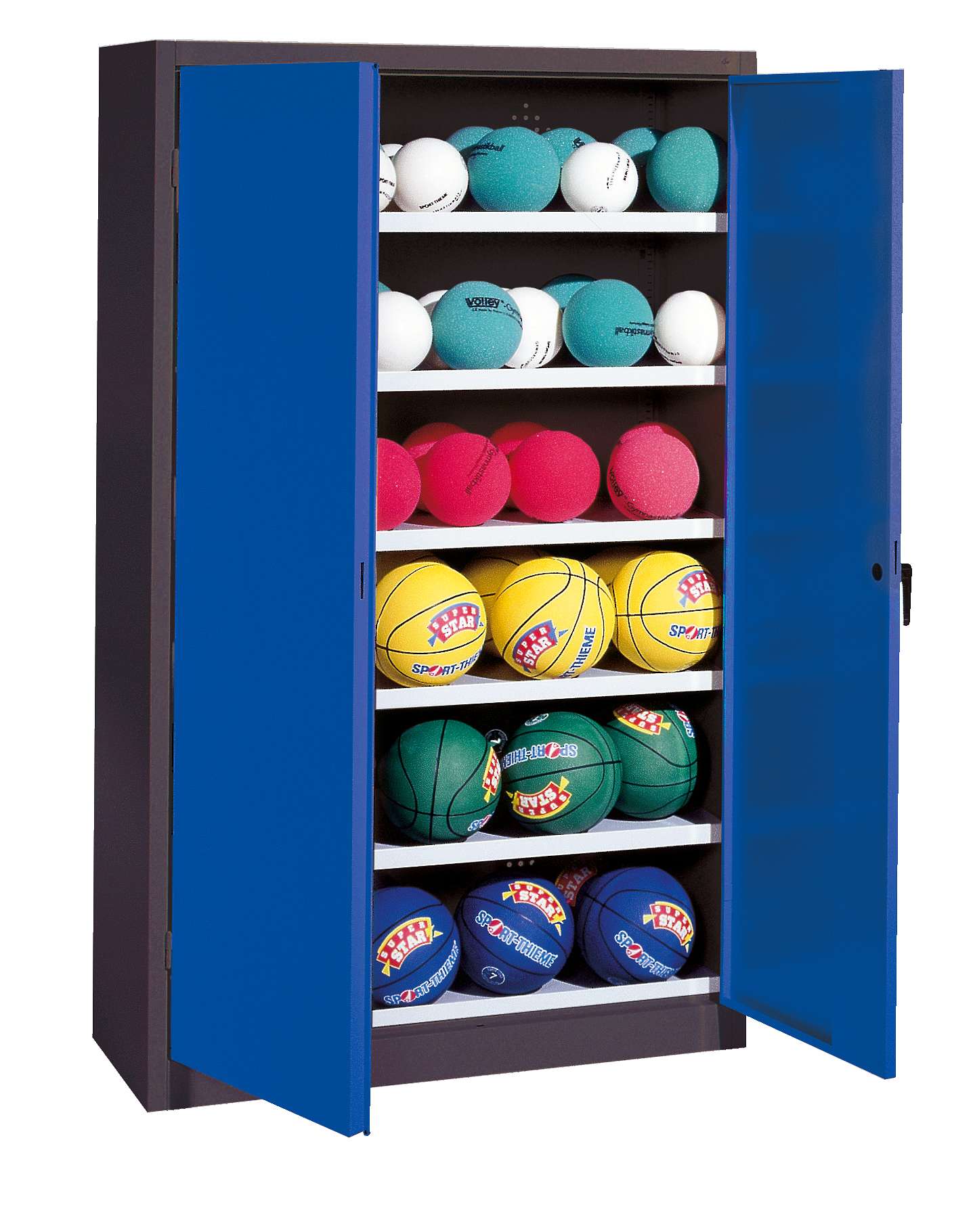 C+P Ballschrank mit Vollblech-Flügeltüren (Typ 3), HxBxT 195x93x40 cm, Enzianblau (RAL 5010), Anthrazit (RAL 7021), Einzelschließung Unkategorisiert online kaufen