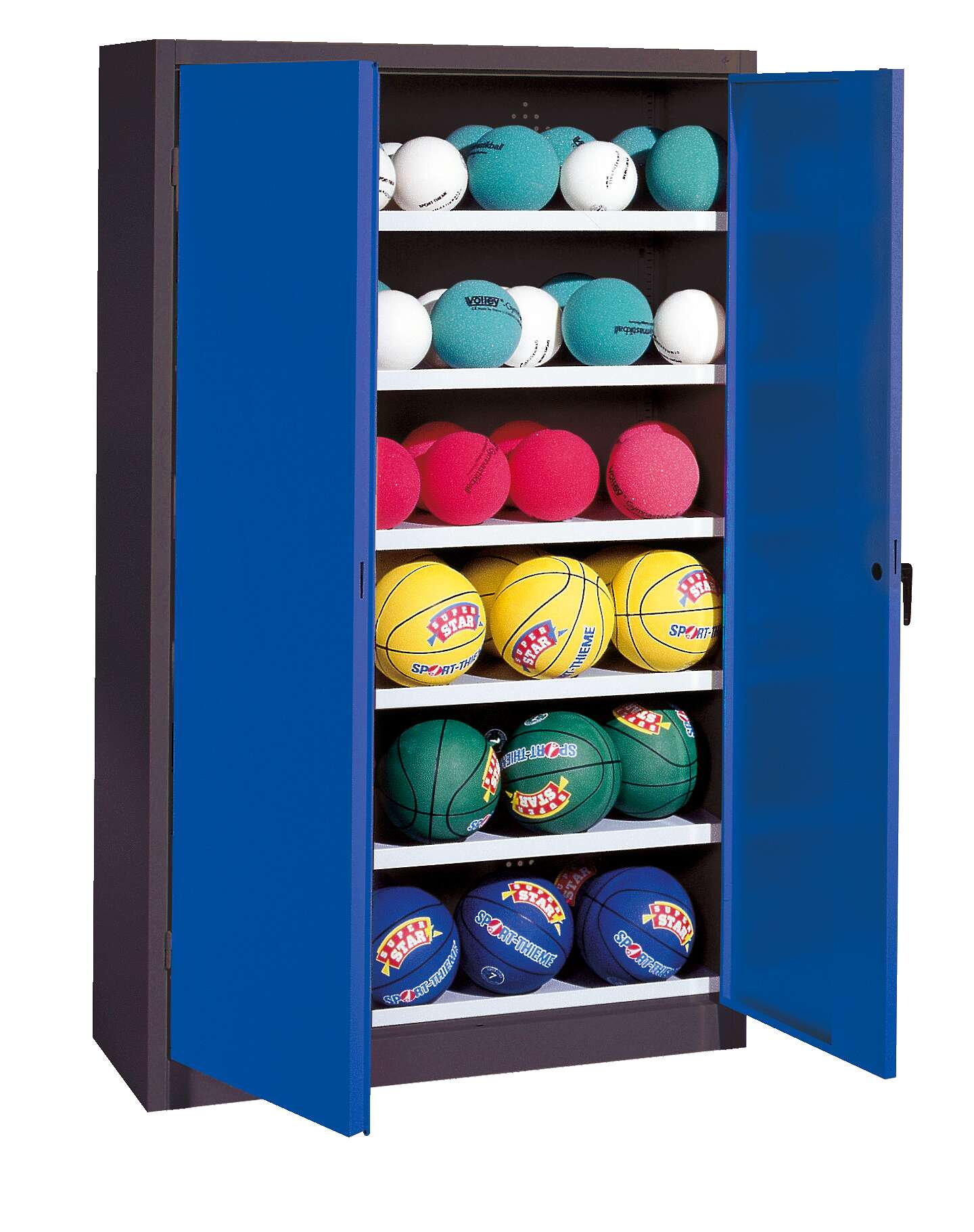 C+P Ballschrank mit Vollblech-Flügeltüren (Typ 3), HxBxT 195x93x40 cm, Enzianblau (RAL 5010), Anthrazit (RAL 7021), Gleichschließung Unkategorisiert online kaufen