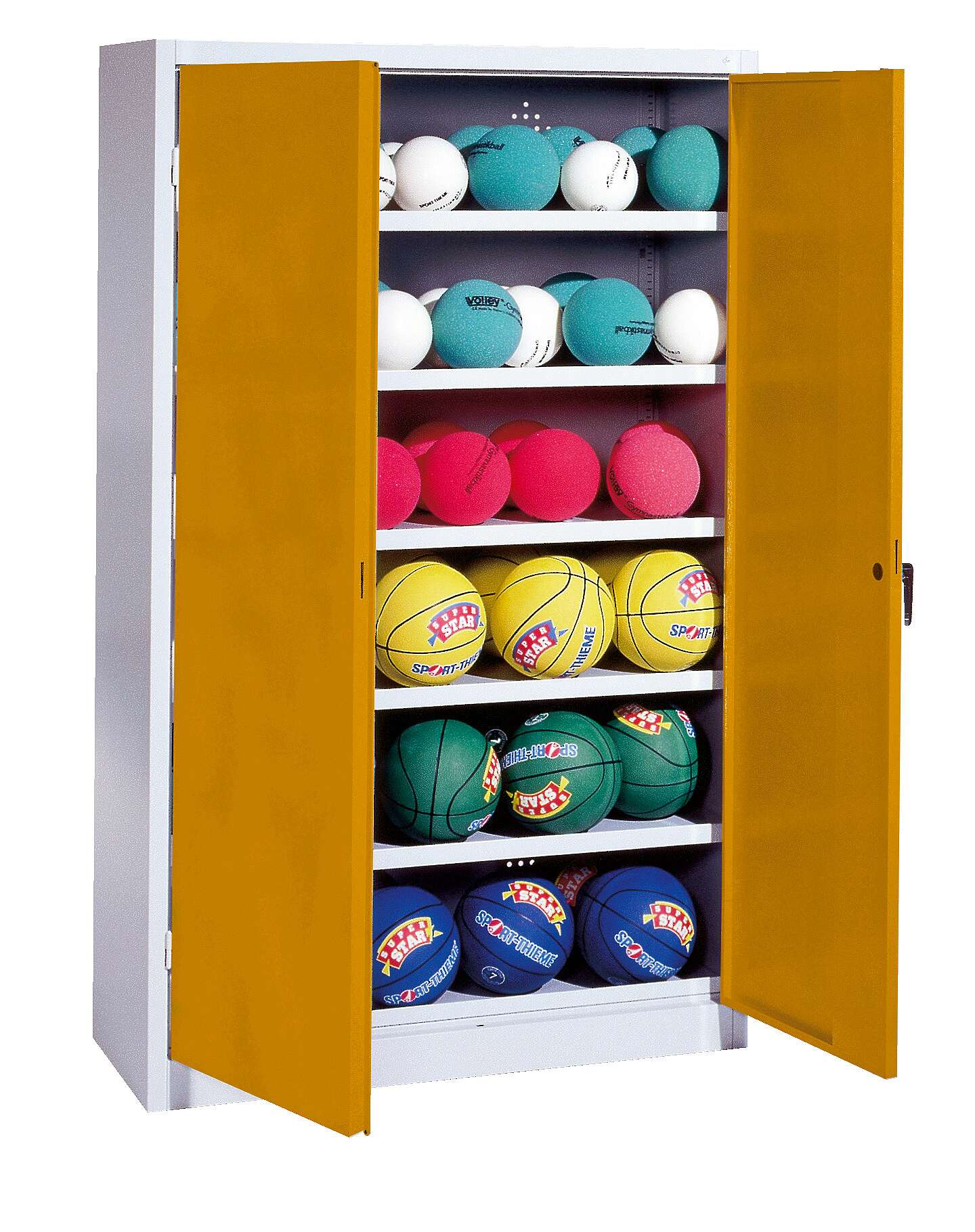 C+P Ballschrank mit Vollblech-Flügeltüren (Typ 3), HxBxT 195x93x40 cm, Goldgelb (RAL 1004), Lichtgrau (RAL 7035), Gleichschließung Unkategorisiert online kaufen