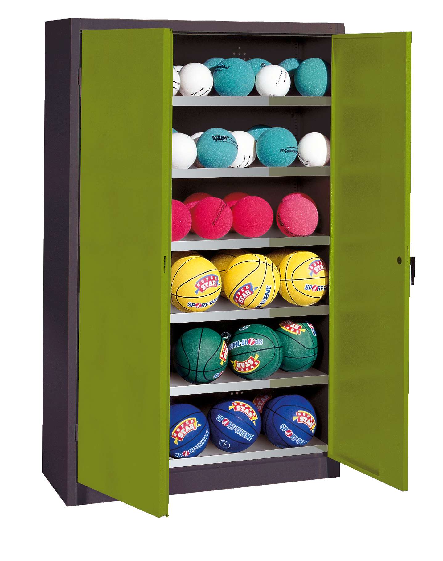 C+P Ballschrank mit Vollblech-Flügeltüren (Typ 3), HxBxT 195x93x50 cm, Clowngrün (RAL 110 80 60), Anthrazit (RAL 7021), Einzelschließung Unkategorisiert online kaufen C+P Ballschrank mit Vollblech-Flügeltüren (Typ 3), HxBxT 195x93x50 cm, Clowngrün (RAL 110 80 60), Anthrazit (RAL 7021), Einzelschließung Unkategorisiert online kaufen