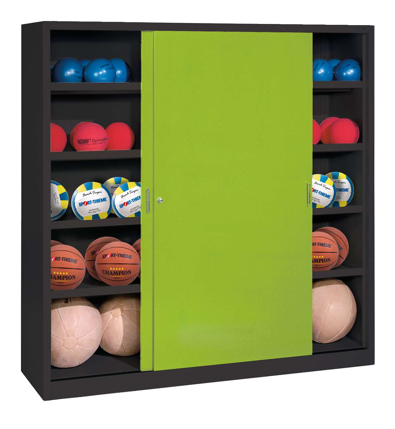 C+P Ballschrank mit Vollblech-Schiebetüren (Typ 4), HxBxT 195x120x50 cm, Clowngrün (RAL 110 80 60), Anthrazit (RAL 7021), Gleichschließung Unkategorisiert online kaufen C+P Ballschrank mit Vollblech-Schiebetüren (Typ 4), HxBxT 195x120x50 cm, Clowngrün (RAL 110 80 60), Anthrazit (RAL 7021), Gleichschließung Unkategorisiert online kaufen