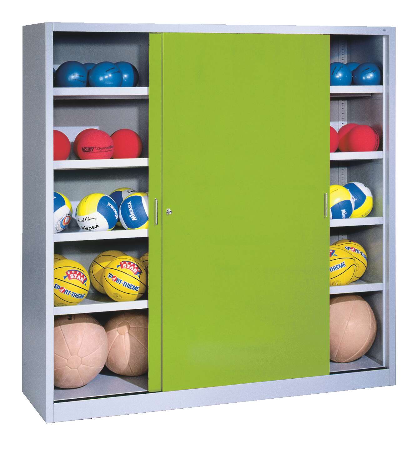 C+P Ballschrank mit Vollblech-Schiebetüren (Typ 4), HxBxT 195x120x50 cm, Clowngrün (RAL 110 80 60), Gleichschließung Unkategorisiert online kaufen