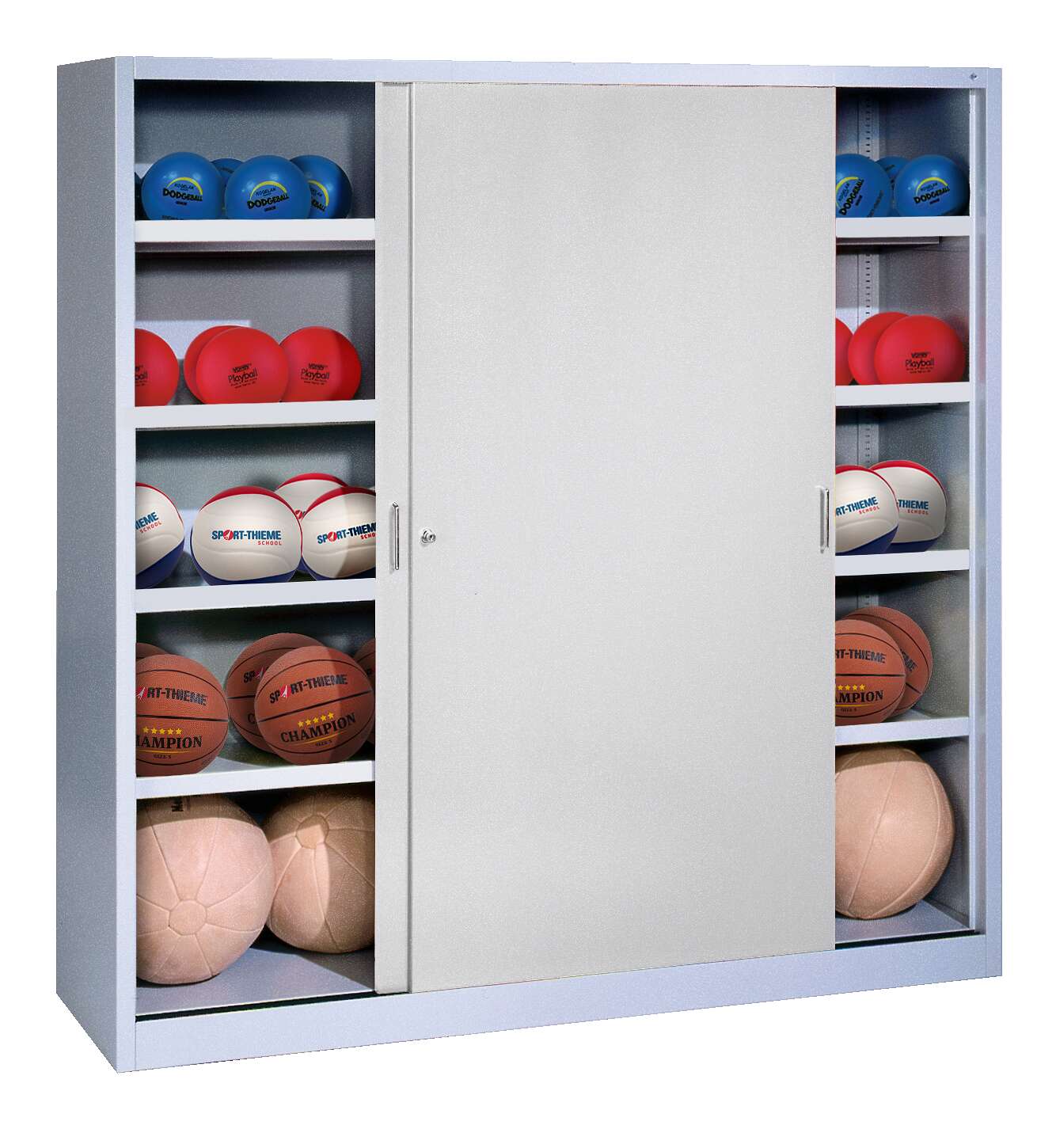 C+P Ballschrank mit Vollblech-Schiebetüren (Typ 4), HxBxT 195x120x50 cm, Lichtgrau (RAL 7035), Einzelschließung Unkategorisiert online kaufen C+P Ballschrank mit Vollblech-Schiebetüren (Typ 4), HxBxT 195x120x50 cm, Lichtgrau (RAL 7035), Einzelschließung Unkategorisiert online kaufen