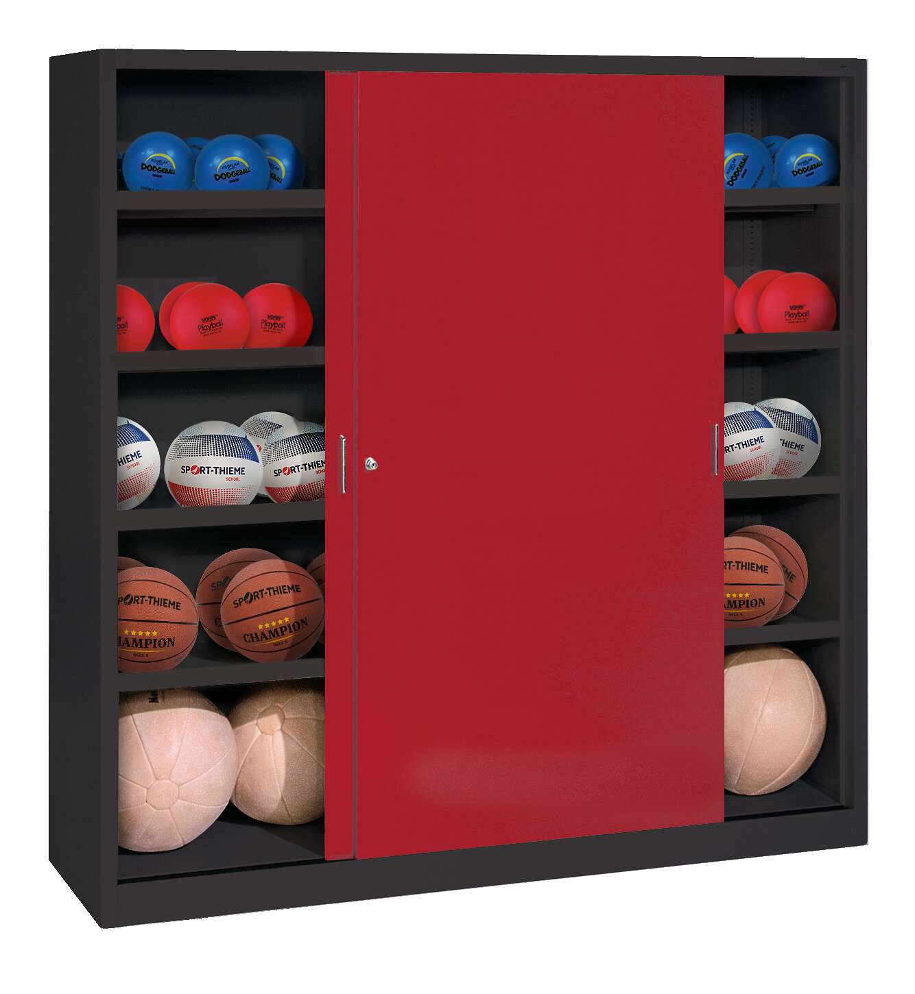 C+P Ballschrank mit Vollblech-Schiebetüren (Typ 4), HxBxT 195x120x50 cm, Rubinrot (RAL 3003), Anthrazit (RAL 7021), Einzelschließung Unkategorisiert online kaufen C+P Ballschrank mit Vollblech-Schiebetüren (Typ 4), HxBxT 195x120x50 cm, Rubinrot (RAL 3003), Anthrazit (RAL 7021), Einzelschließung Unkategorisiert online kaufen