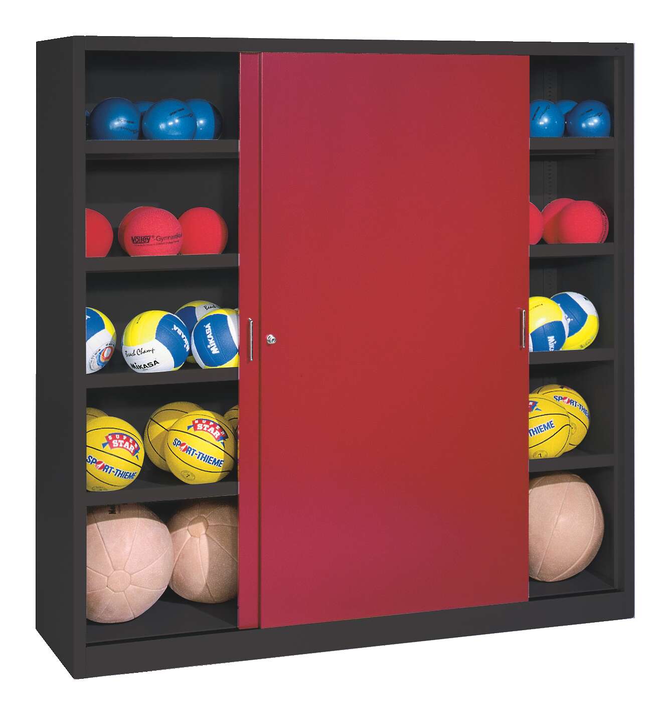 C+P Ballschrank mit Vollblech-Schiebetüren (Typ 4), HxBxT 195x120x50 cm, Rubinrot (RAL 3003), Anthrazit (RAL 7021), Gleichschließung Unkategorisiert online kaufen C+P Ballschrank mit Vollblech-Schiebetüren (Typ 4), HxBxT 195x120x50 cm, Rubinrot (RAL 3003), Anthrazit (RAL 7021), Gleichschließung Unkategorisiert online kaufen