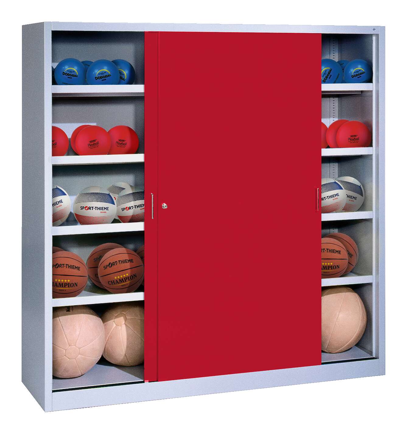 C+P Ballschrank mit Vollblech-Schiebetüren (Typ 4), HxBxT 195x120x50 cm, Rubinrot (RAL 3003), Einzelschließung Unkategorisiert online kaufen C+P Ballschrank mit Vollblech-Schiebetüren (Typ 4), HxBxT 195x120x50 cm, Rubinrot (RAL 3003), Einzelschließung Unkategorisiert online kaufen