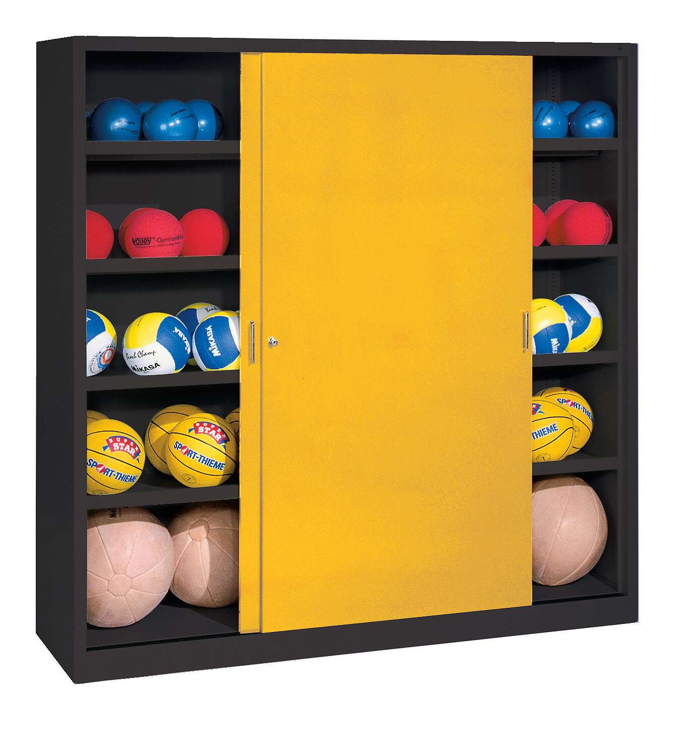 C+P Ballschrank mit Vollblech-Schiebetüren (Typ 4), HxBxT 195x120x50 cm, Verkehrsgelb (RAL 1023), Anthrazit (RAL 7021), Gleichschließung Unkategorisiert online kaufen C+P Ballschrank mit Vollblech-Schiebetüren (Typ 4), HxBxT 195x120x50 cm, Verkehrsgelb (RAL 1023), Anthrazit (RAL 7021), Gleichschließung Unkategorisiert online kaufen