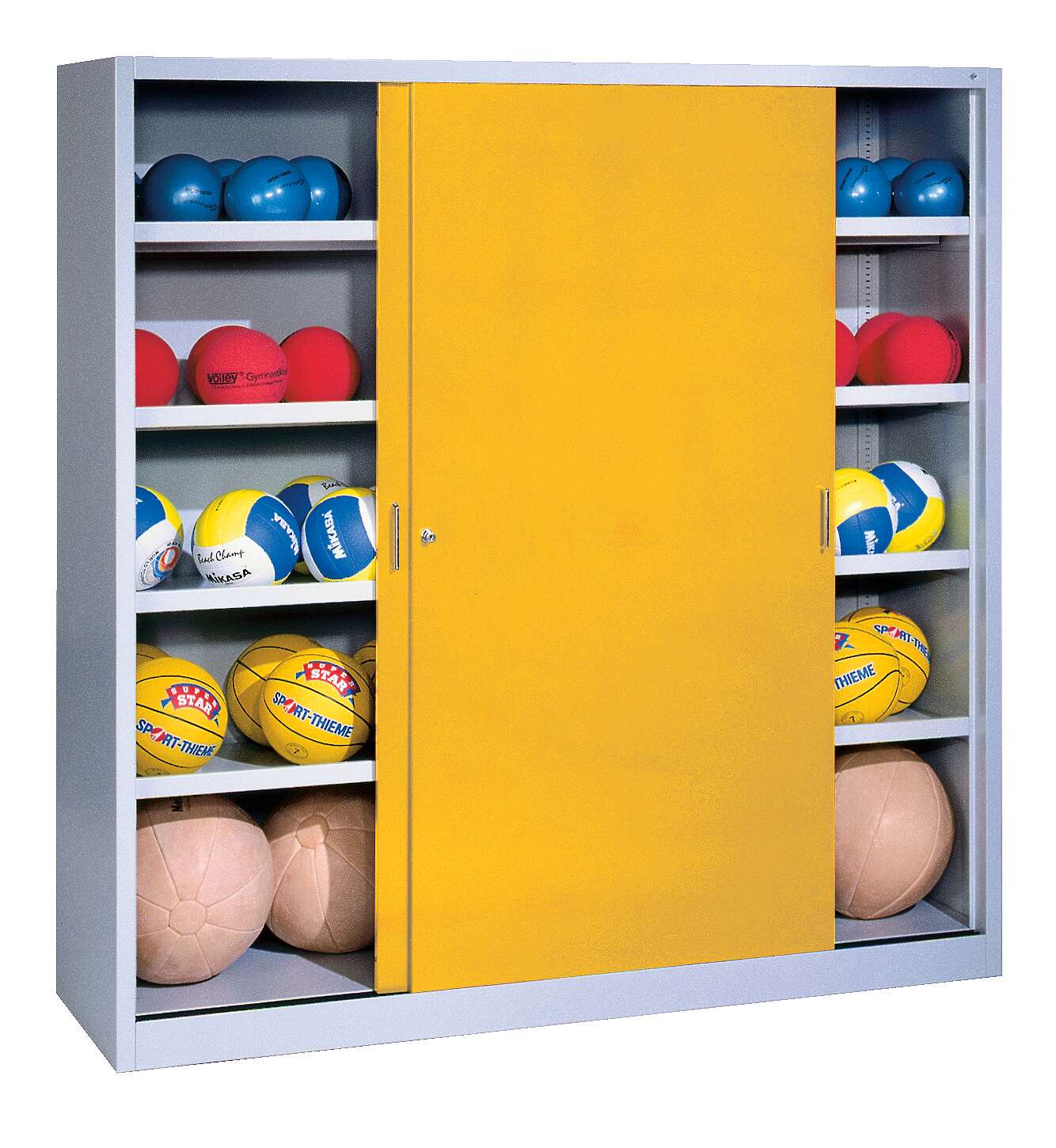 C+P Ballschrank mit Vollblech-Schiebetüren (Typ 4), HxBxT 195x120x50 cm, Verkehrsgelb (RAL 1023), Lichtgrau (RAL 7035), Gleichschließung Unkategorisiert online kaufen C+P Ballschrank mit Vollblech-Schiebetüren (Typ 4), HxBxT 195x120x50 cm, Verkehrsgelb (RAL 1023), Lichtgrau (RAL 7035), Gleichschließung Unkategorisiert online kaufen