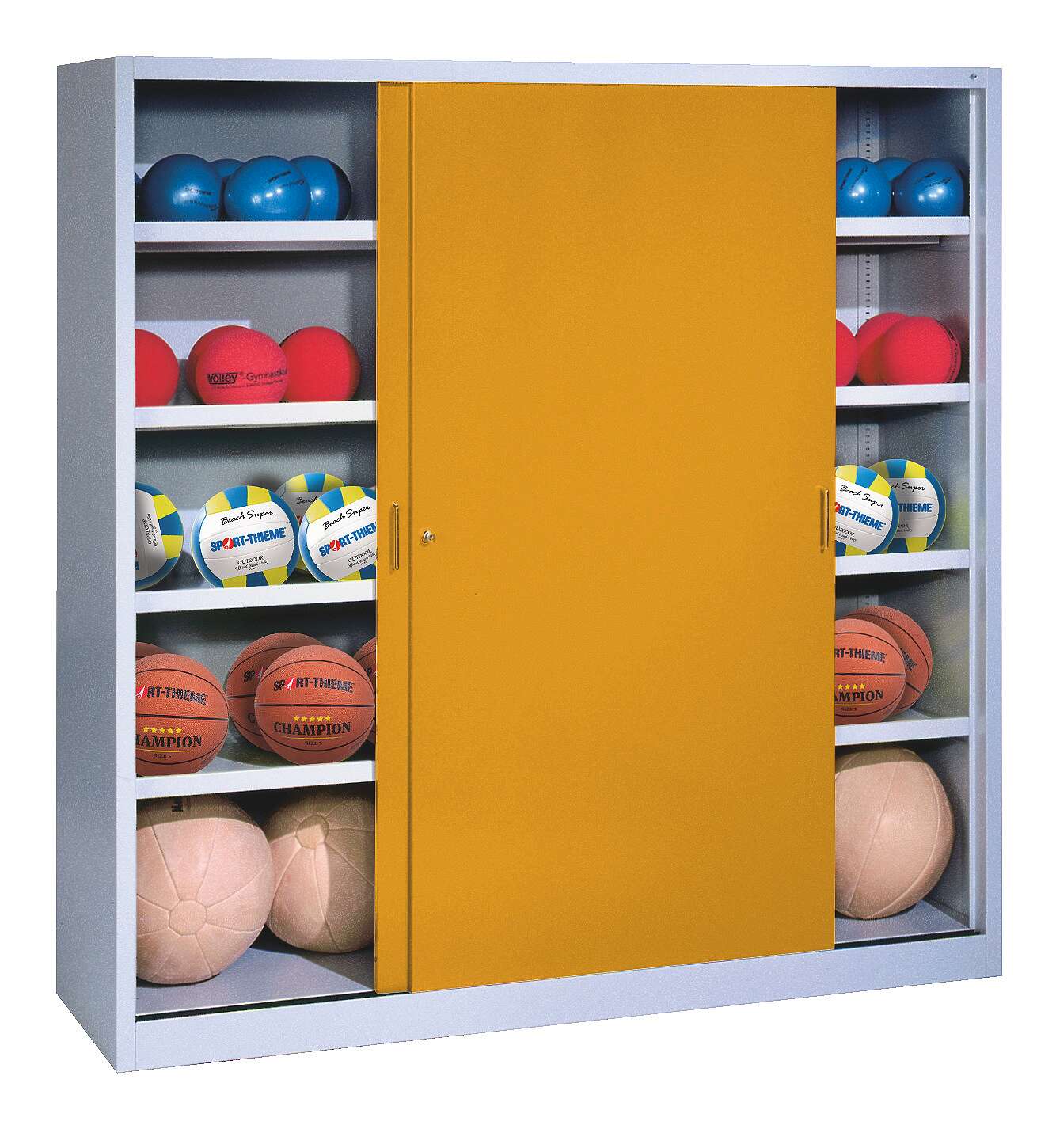 C+P Ballschrank mit Vollblech-Schiebetüren (Typ 4), HxBxT 195x160x50 cm, Goldgelb (RAL 1004), Lichtgrau (RAL 7035), Einzelschließung Unkategorisiert online kaufen C+P Ballschrank mit Vollblech-Schiebetüren (Typ 4), HxBxT 195x160x50 cm, Goldgelb (RAL 1004), Lichtgrau (RAL 7035), Einzelschließung Unkategorisiert online kaufen