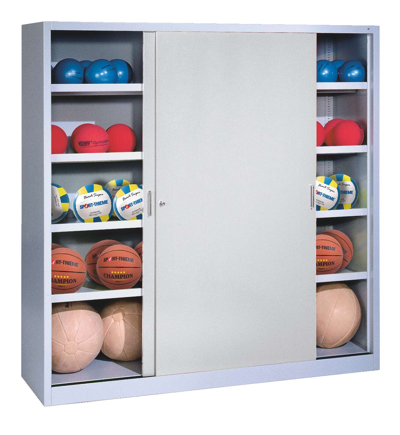 C+P Ballschrank mit Vollblech-Schiebetüren (Typ 4), HxBxT 195x160x50 cm, Lichtgrau (RAL 7035), Gleichschließung Unkategorisiert online kaufen C+P Ballschrank mit Vollblech-Schiebetüren (Typ 4), HxBxT 195x160x50 cm, Lichtgrau (RAL 7035), Gleichschließung Unkategorisiert online kaufen
