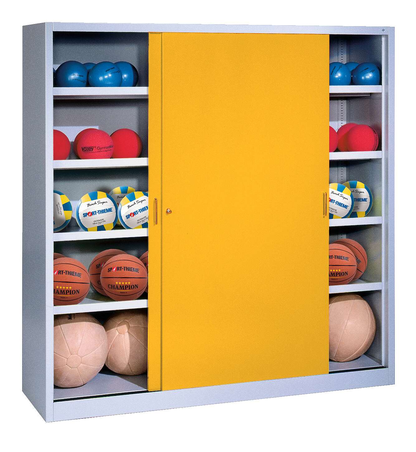 C+P Ballschrank mit Vollblech-Schiebetüren (Typ 4), HxBxT 195x160x50 cm, Verkehrsgelb (RAL 1023), Gleichschließung Unkategorisiert online kaufen