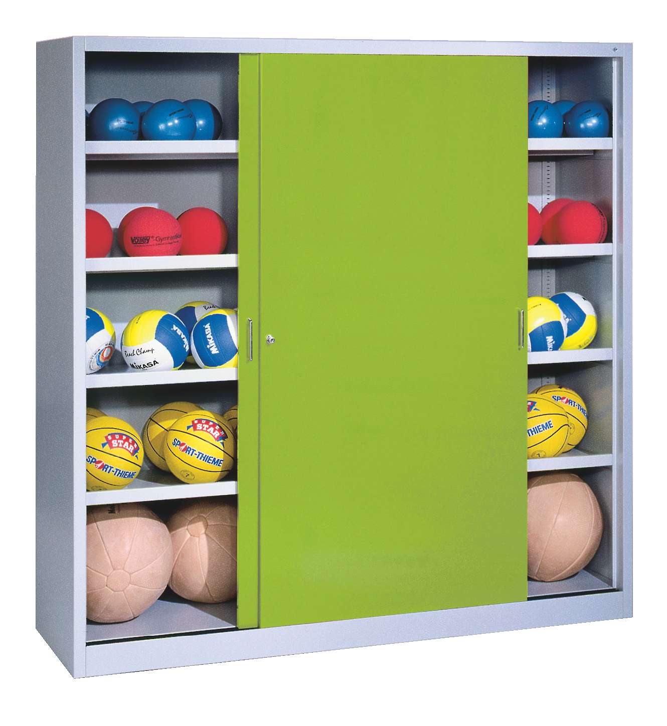 C+P Ballschrank mit Vollblech-Schiebetüren (Typ 4), HxBxT 195x190x60 cm, Clowngrün (RAL 110 80 60), Einzelschließung Unkategorisiert online kaufen C+P Ballschrank mit Vollblech-Schiebetüren (Typ 4), HxBxT 195x190x60 cm, Clowngrün (RAL 110 80 60), Einzelschließung Unkategorisiert online kaufen