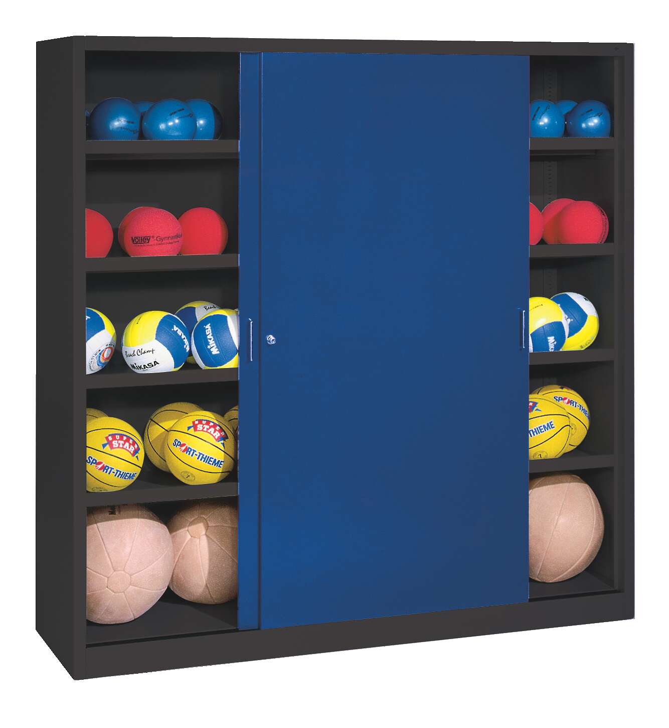 C+P Ballschrank mit Vollblech-Schiebetüren (Typ 4), HxBxT 195x190x60 cm, Enzianblau (RAL 5010), Anthrazit (RAL 7021), Gleichschließung Unkategorisiert online kaufen C+P Ballschrank mit Vollblech-Schiebetüren (Typ 4), HxBxT 195x190x60 cm, Enzianblau (RAL 5010), Anthrazit (RAL 7021), Gleichschließung Unkategorisiert online kaufen