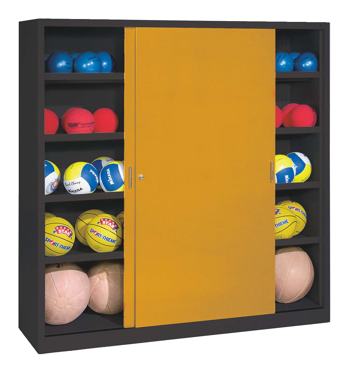 C+P Ballschrank mit Vollblech-Schiebetüren (Typ 4), HxBxT 195x190x60 cm, Goldgelb (RAL 1004), Anthrazit (RAL 7021), Gleichschließung Unkategorisiert online kaufen C+P Ballschrank mit Vollblech-Schiebetüren (Typ 4), HxBxT 195x190x60 cm, Goldgelb (RAL 1004), Anthrazit (RAL 7021), Gleichschließung Unkategorisiert online kaufen