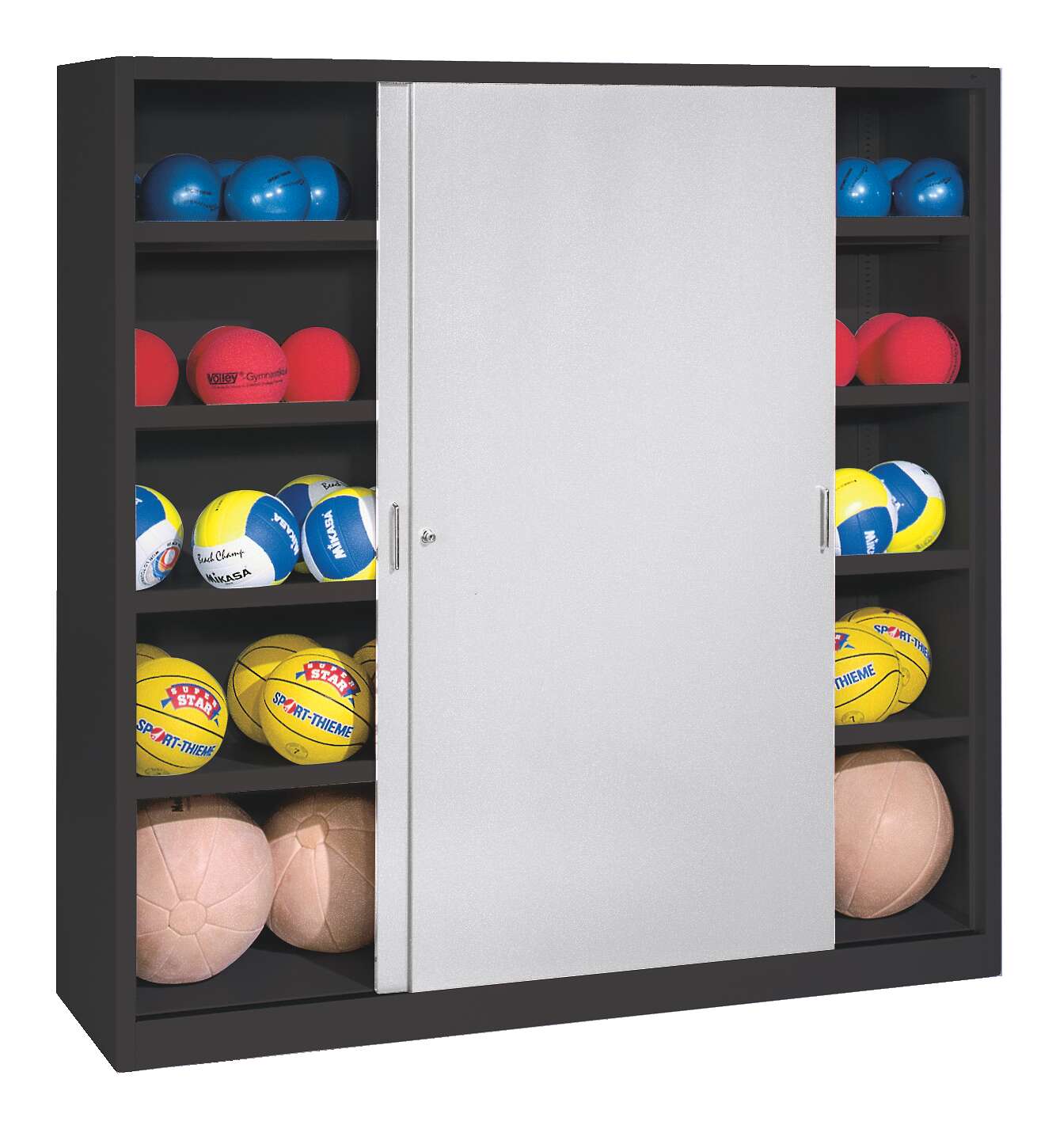 C+P Ballschrank mit Vollblech-Schiebetüren (Typ 4), HxBxT 195x190x60 cm, Lichtgrau (RAL 7035), Anthrazit (RAL 7021), Gleichschließung Unkategorisiert online kaufen C+P Ballschrank mit Vollblech-Schiebetüren (Typ 4), HxBxT 195x190x60 cm, Lichtgrau (RAL 7035), Anthrazit (RAL 7021), Gleichschließung Unkategorisiert online kaufen