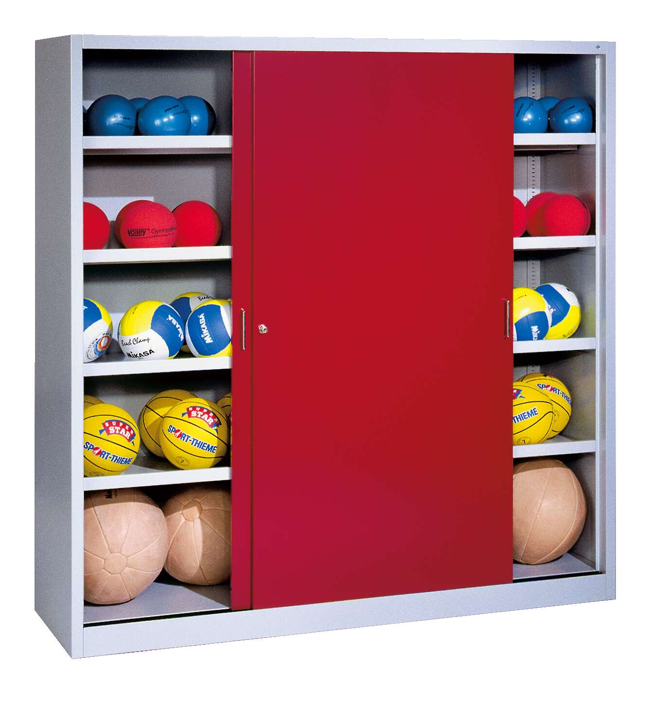 C+P Ballschrank mit Vollblech-Schiebetüren (Typ 4), HxBxT 195x190x60 cm, Rubinrot (RAL 3003), Lichtgrau (RAL 7035), Gleichschließung Unkategorisiert online kaufen C+P Ballschrank mit Vollblech-Schiebetüren (Typ 4), HxBxT 195x190x60 cm, Rubinrot (RAL 3003), Lichtgrau (RAL 7035), Gleichschließung Unkategorisiert online kaufen