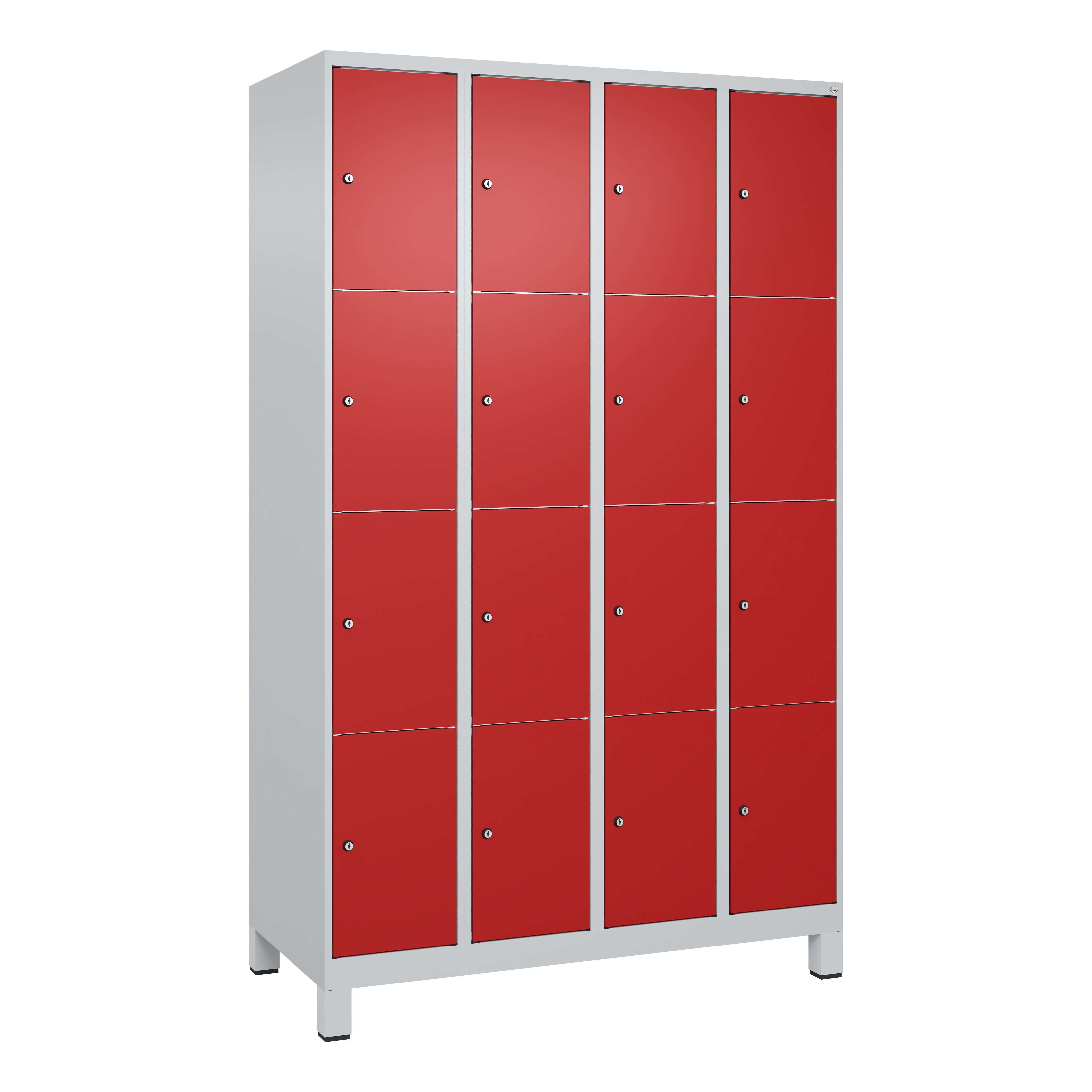 C+P Fächerschrank "Classic Plus", 4 Fächer übereinander, Abteilbreite 30 cm, mit Füßen, Feuerrot (RAL 3000), 195x120x50 cm/ 16 Fächer Unkategorisiert online kaufen