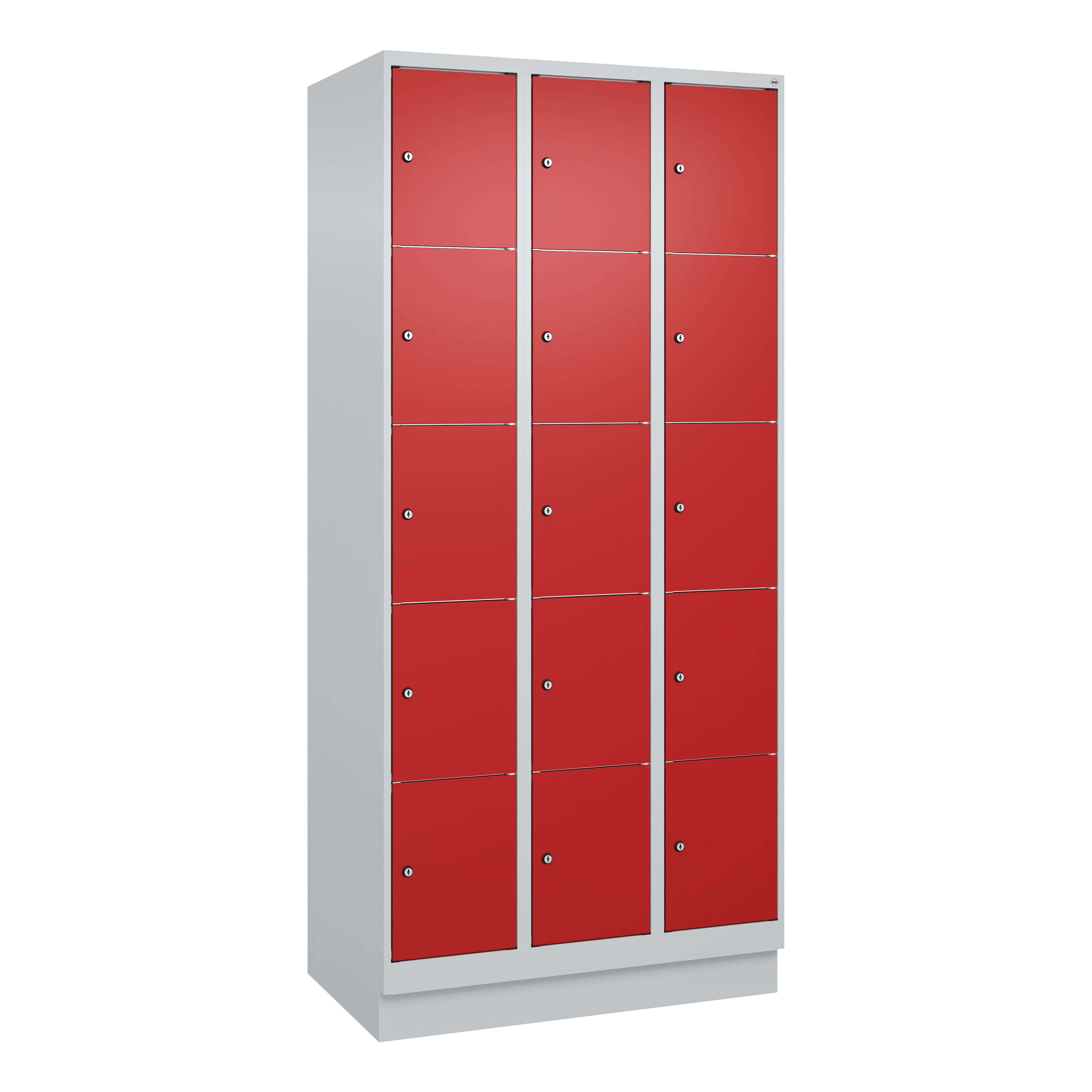 C+P Fächerschrank "Classic Plus", 5 Fächer übereinander, Abteilbreite 30 cm, mit Sockel, Feuerrot (RAL 3000), 195x90x50 cm/ 15 Fächer Unkategorisiert online kaufen