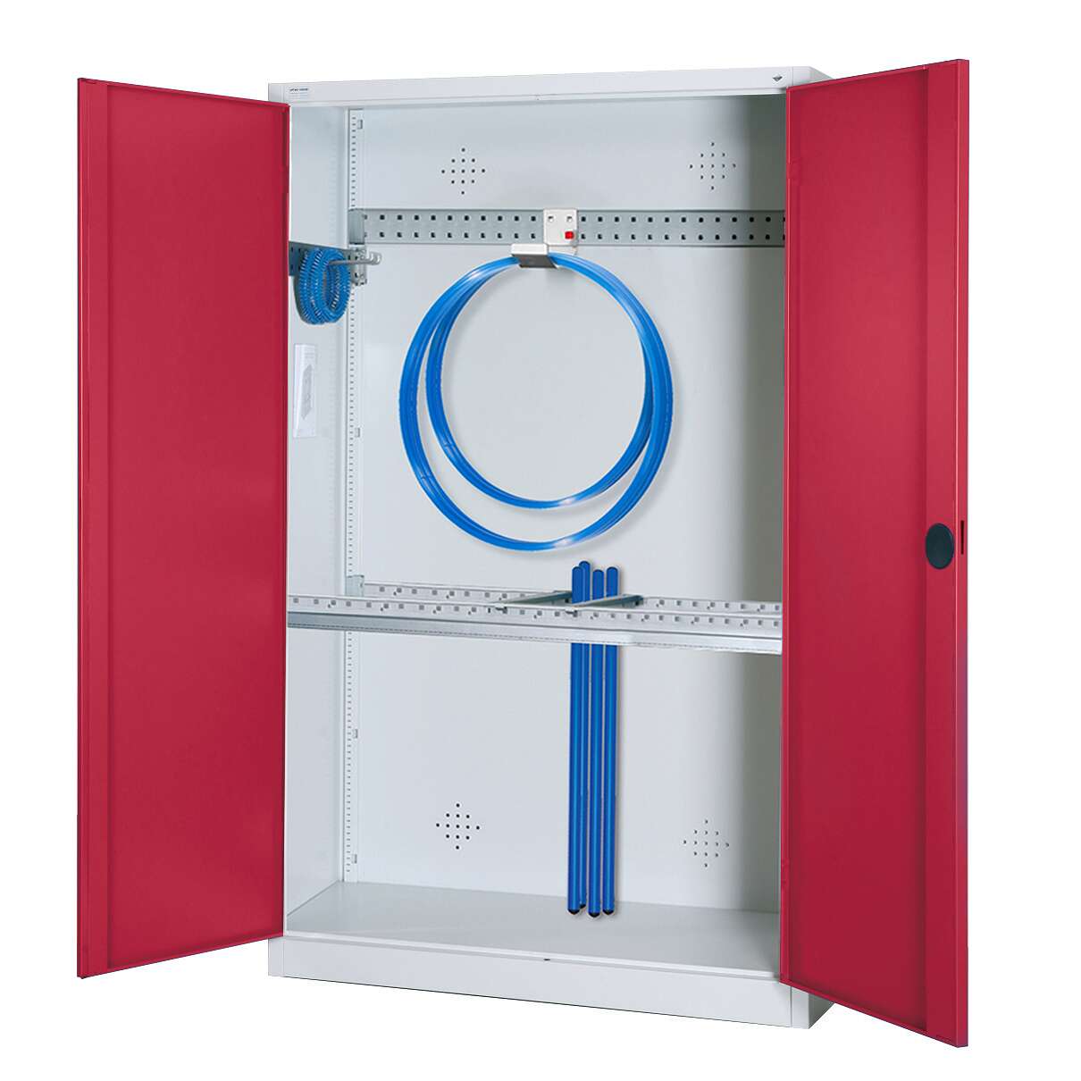 C+P Modul-Sportgeräteschrank "Grundausstattung" mit Vollblech-Flügeltüren, HxBxT 195x120x50 cm, Ergo-Lock Muldengriff, Rubinrot (RAL 3003), Lichtgrau (RAL 7035), Einzelschließung Unkategorisiert online kaufen