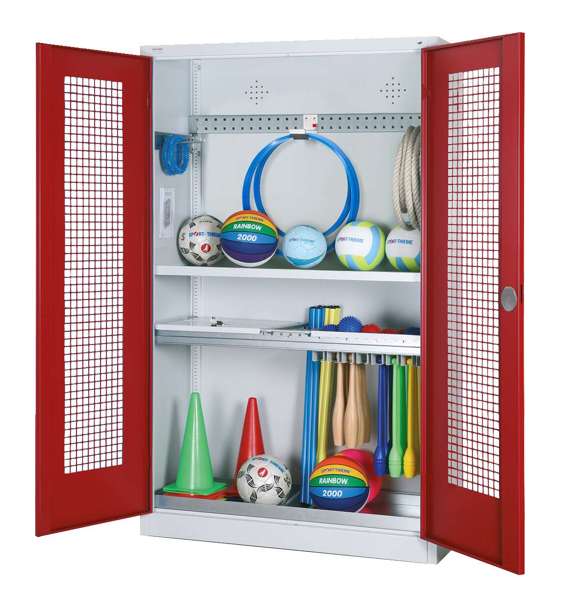 C+P Modul-Sportgeräteschrank "Komplettausstattung" mit Lochblech-Flügeltüren, HxBxT 195x120x50 cm, Ergo-Lock Muldengriff, Rubinrot (RAL 3003), Lichtgrau (RAL 7035), Gleichschließung Unkategorisiert online kaufen C+P Modul-Sportgeräteschrank "Komplettausstattung" mit Lochblech-Flügeltüren, HxBxT 195x120x50 cm, Ergo-Lock Muldengriff, Rubinrot (RAL 3003), Lichtgrau (RAL 7035), Gleichschließung Unkategorisiert online kaufen