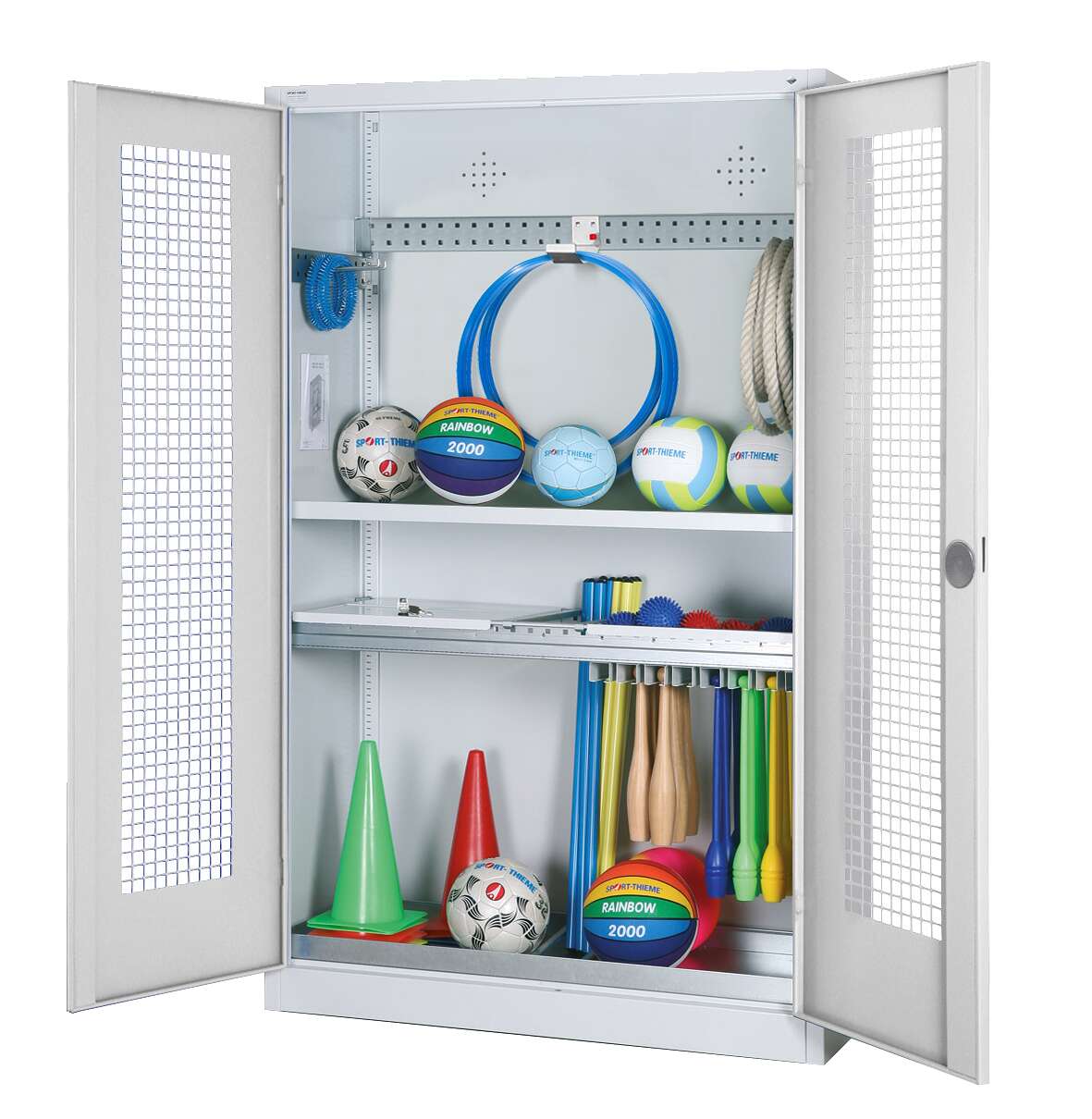 C+P Modul-Sportgeräteschrank "Komplettausstattung" mit Lochblech-Flügeltüren, HxBxT 195x120x50 cm, Lichtgrau (RAL 7035), Ergo-Lock Muldengriff, Lichtgrau (RAL 7035), Gleichschließung Unkategorisiert online kaufen C+P Modul-Sportgeräteschrank "Komplettausstattung" mit Lochblech-Flügeltüren, HxBxT 195x120x50 cm, Lichtgrau (RAL 7035), Ergo-Lock Muldengriff, Lichtgrau (RAL 7035), Gleichschließung Unkategorisiert online kaufen