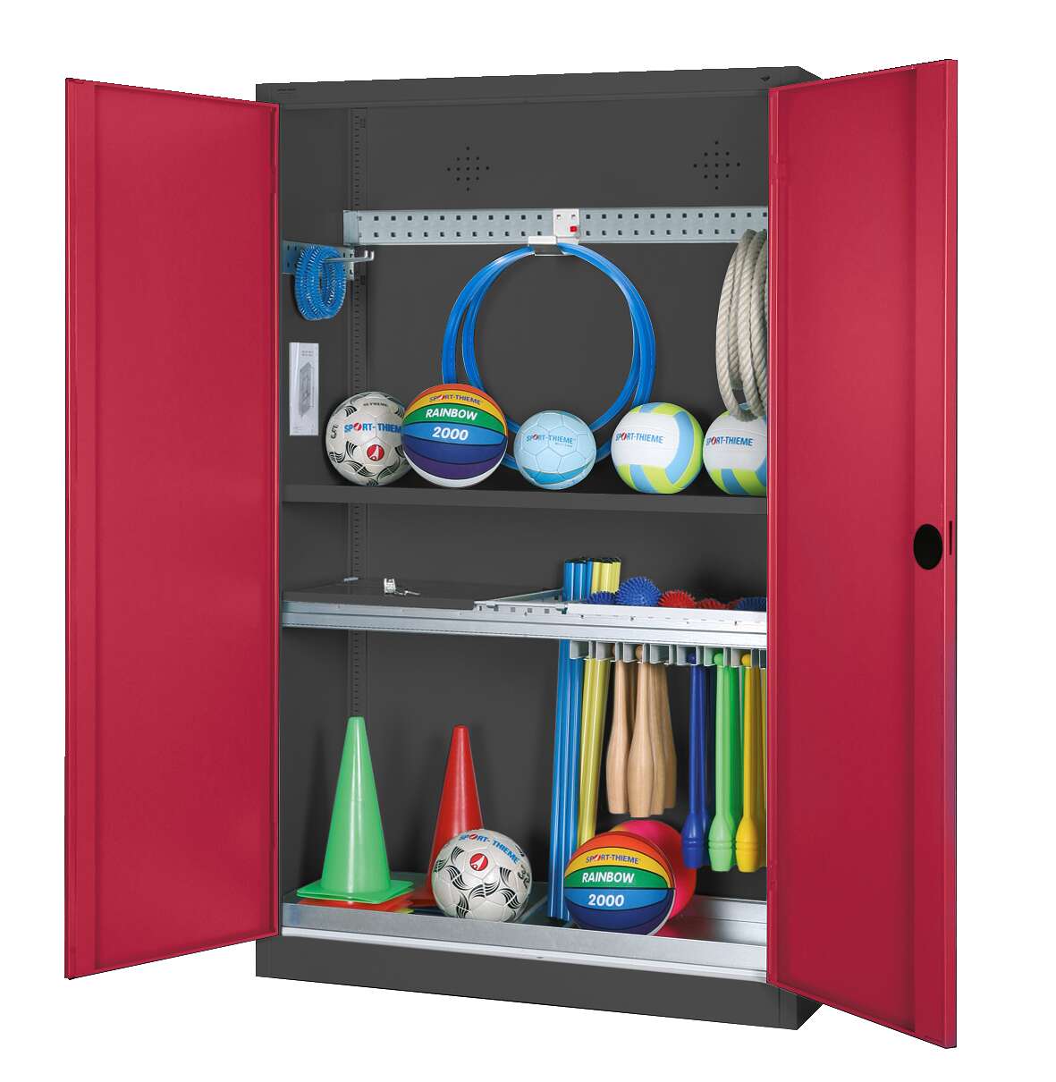 C+P Modul-Sportgeräteschrank "Komplettausstattung" mit Vollblech-Flügeltüren, HxBxT 195x120x50 cm, Ergo-Lock Muldengriff, Rubinrot (RAL 3003), Anthrazit (RAL 7021), Gleichschließung Unkategorisiert online kaufen C+P Modul-Sportgeräteschrank "Komplettausstattung" mit Vollblech-Flügeltüren, HxBxT 195x120x50 cm, Ergo-Lock Muldengriff, Rubinrot (RAL 3003), Anthrazit (RAL 7021), Gleichschließung Unkategorisiert online kaufen