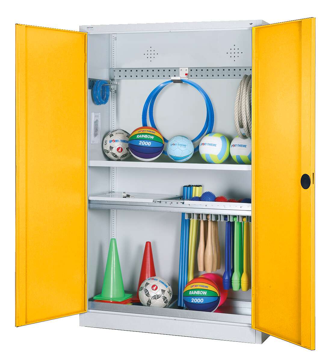 C+P Modul-Sportgeräteschrank "Komplettausstattung" mit Vollblech-Flügeltüren, HxBxT 195x120x50 cm, Verkehrsgelb (RAL 1023), Gleichschließung Unkategorisiert online kaufen C+P Modul-Sportgeräteschrank "Komplettausstattung" mit Vollblech-Flügeltüren, HxBxT 195x120x50 cm, Verkehrsgelb (RAL 1023), Gleichschließung Unkategorisiert online kaufen