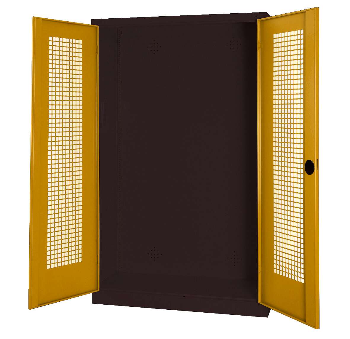 C+P Modul-Sportgeräteschrank mit Lochblech-Flügeltüren, HxBxT 195x120x50 cm, Ergo-Lock Muldengriff, Goldgelb (RAL 1004), Anthrazit (RAL 7021), Einzelschließung Unkategorisiert online kaufen