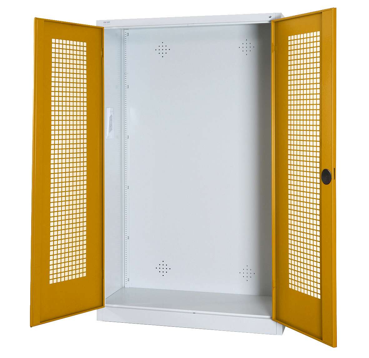 C+P Modul-Sportgeräteschrank mit Lochblech-Flügeltüren, HxBxT 195x120x50 cm, Ergo-Lock Muldengriff, Goldgelb (RAL 1004), Lichtgrau (RAL 7035), Einzelschließung Unkategorisiert online kaufen