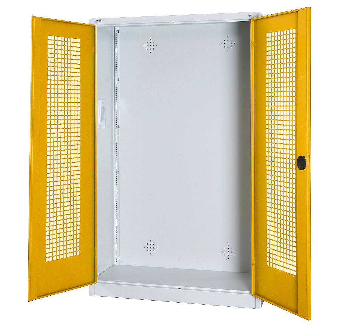 C+P Modul-Sportgeräteschrank mit Lochblech-Flügeltüren, HxBxT 195x120x50 cm, Ergo-Lock Muldengriff, Verkehrsgelb (RAL 1023), Anthrazit (RAL 7021), Einzelschließung Unkategorisiert online kaufen