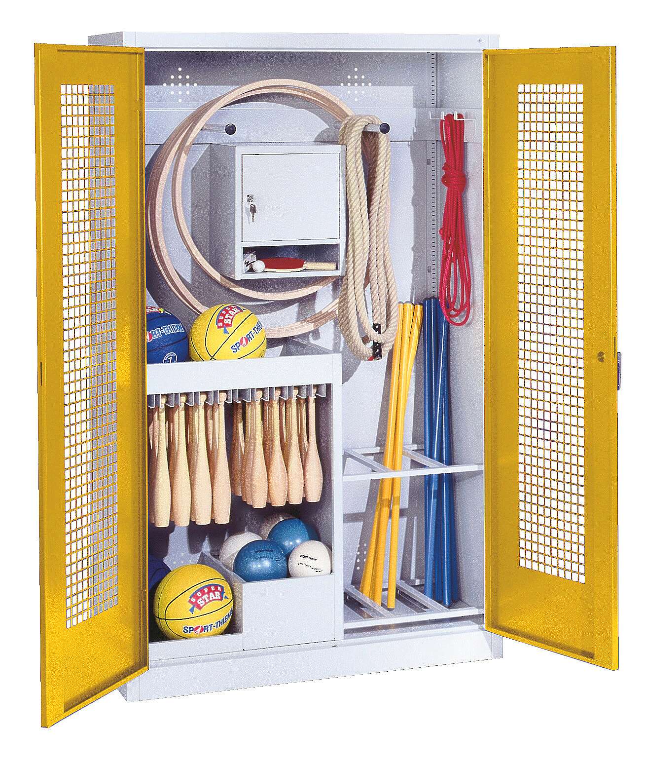 C+P Sportgeräteschrank mit Lochblech-Flügeltüren (Typ 1), HxBxT 195x120x50 cm, Ergo-Lock Muldengriff, Verkehrsgelb (RAL 1023), Lichtgrau (RAL 7035), Einzelschließung Unkategorisiert online kaufen C+P Sportgeräteschrank mit Lochblech-Flügeltüren (Typ 1), HxBxT 195x120x50 cm, Ergo-Lock Muldengriff, Verkehrsgelb (RAL 1023), Lichtgrau (RAL 7035), Einzelschließung Unkategorisiert online kaufen