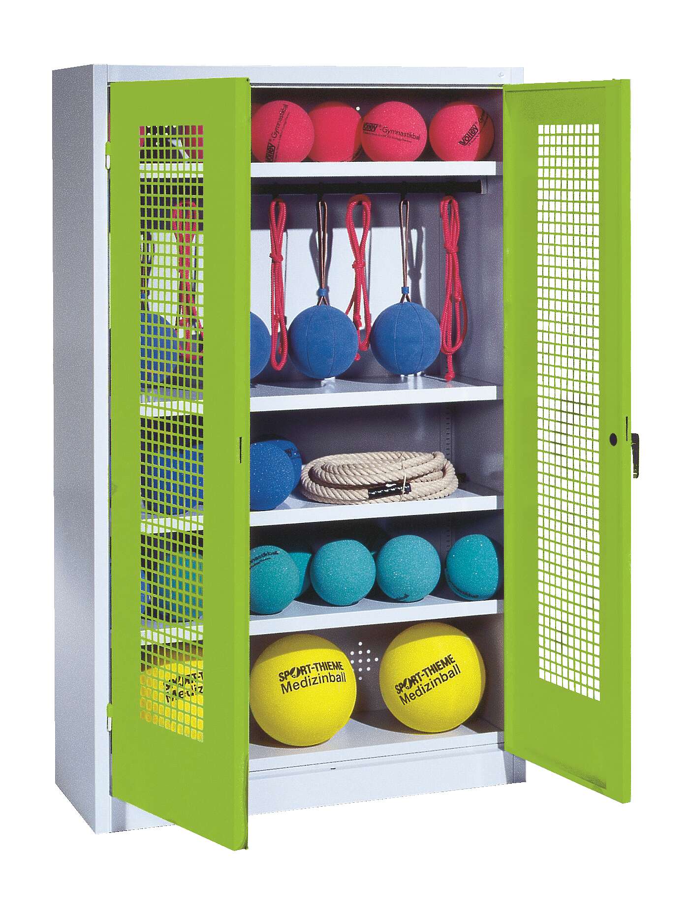 C+P Sportgeräteschrank mit Lochblech-Flügeltüren (Typ 2), HxBxT 195x120x50 cm, Ergo-Lock Muldengriff, Clowngrün (RAL 110 80 60), Lichtgrau (RAL 7035), Einzelschließung Unkategorisiert online kaufen C+P Sportgeräteschrank mit Lochblech-Flügeltüren (Typ 2), HxBxT 195x120x50 cm, Ergo-Lock Muldengriff, Clowngrün (RAL 110 80 60), Lichtgrau (RAL 7035), Einzelschließung Unkategorisiert online kaufen