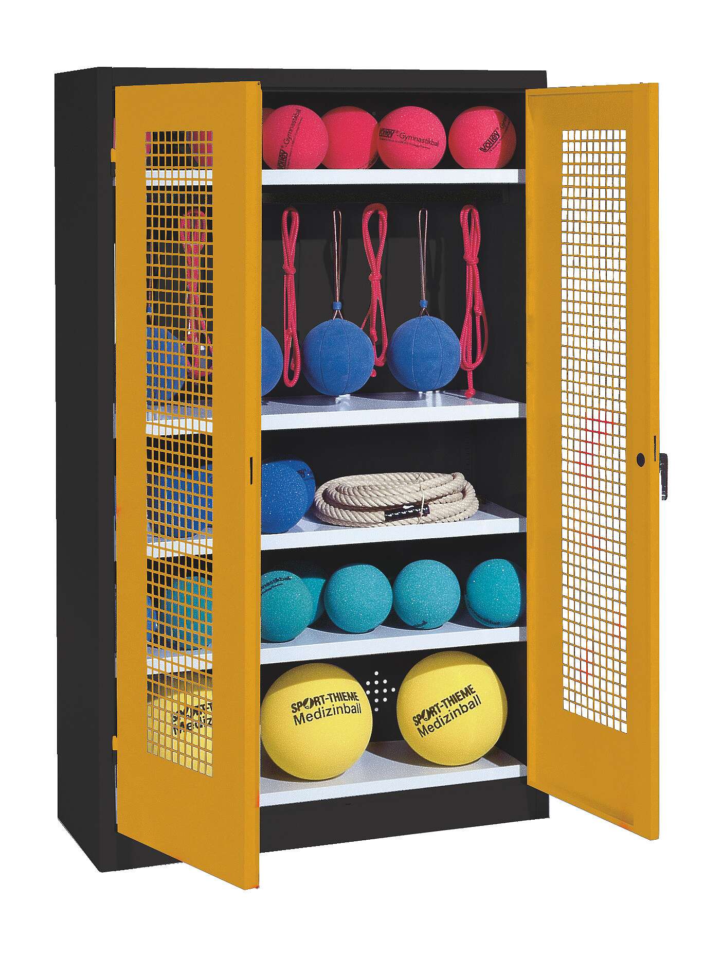 C+P Sportgeräteschrank mit Lochblech-Flügeltüren (Typ 2), HxBxT 195x120x50 cm, Ergo-Lock Muldengriff, Goldgelb (RAL 1004), Anthrazit (RAL 7021), Einzelschließung Unkategorisiert online kaufen C+P Sportgeräteschrank mit Lochblech-Flügeltüren (Typ 2), HxBxT 195x120x50 cm, Ergo-Lock Muldengriff, Goldgelb (RAL 1004), Anthrazit (RAL 7021), Einzelschließung Unkategorisiert online kaufen