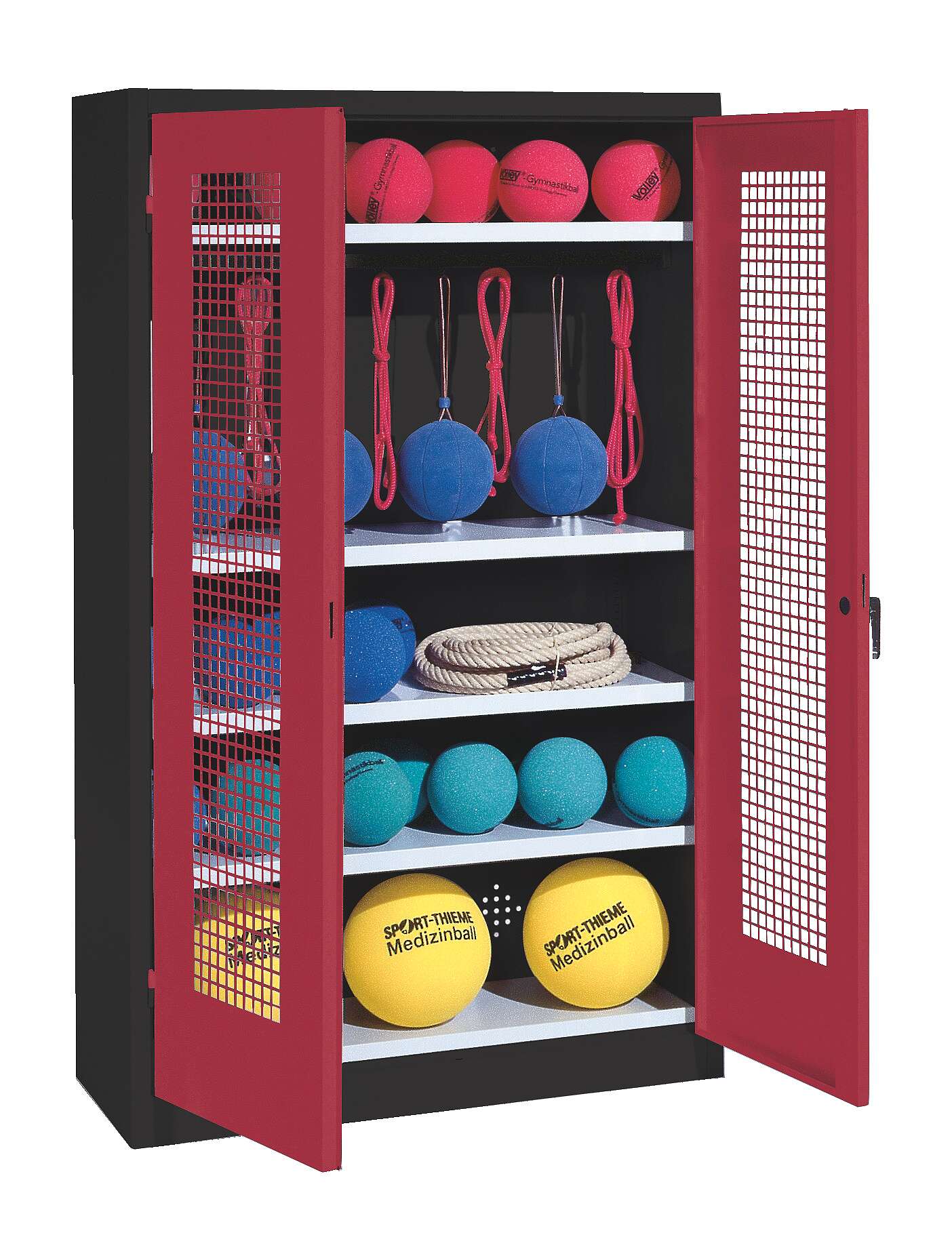 C+P Sportgeräteschrank mit Lochblech-Flügeltüren (Typ 2), HxBxT 195x120x50 cm, Ergo-Lock Muldengriff, Rubinrot (RAL 3003), Anthrazit (RAL 7021), Gleichschließung Unkategorisiert online kaufen C+P Sportgeräteschrank mit Lochblech-Flügeltüren (Typ 2), HxBxT 195x120x50 cm, Ergo-Lock Muldengriff, Rubinrot (RAL 3003), Anthrazit (RAL 7021), Gleichschließung Unkategorisiert online kaufen