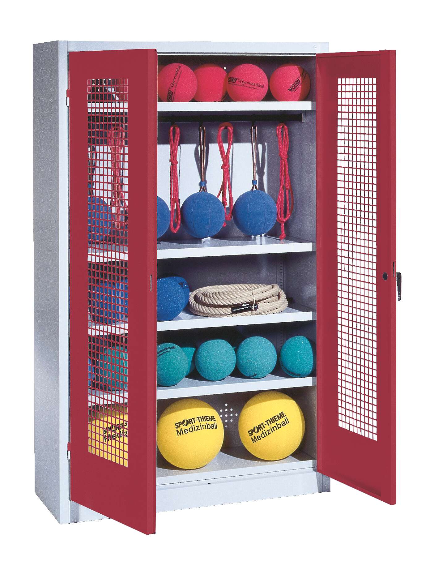 C+P Sportgeräteschrank mit Lochblech-Flügeltüren (Typ 2), HxBxT 195x120x50 cm, Ergo-Lock Muldengriff, Rubinrot (RAL 3003), Lichtgrau (RAL 7035), Einzelschließung Unkategorisiert online kaufen C+P Sportgeräteschrank mit Lochblech-Flügeltüren (Typ 2), HxBxT 195x120x50 cm, Ergo-Lock Muldengriff, Rubinrot (RAL 3003), Lichtgrau (RAL 7035), Einzelschließung Unkategorisiert online kaufen