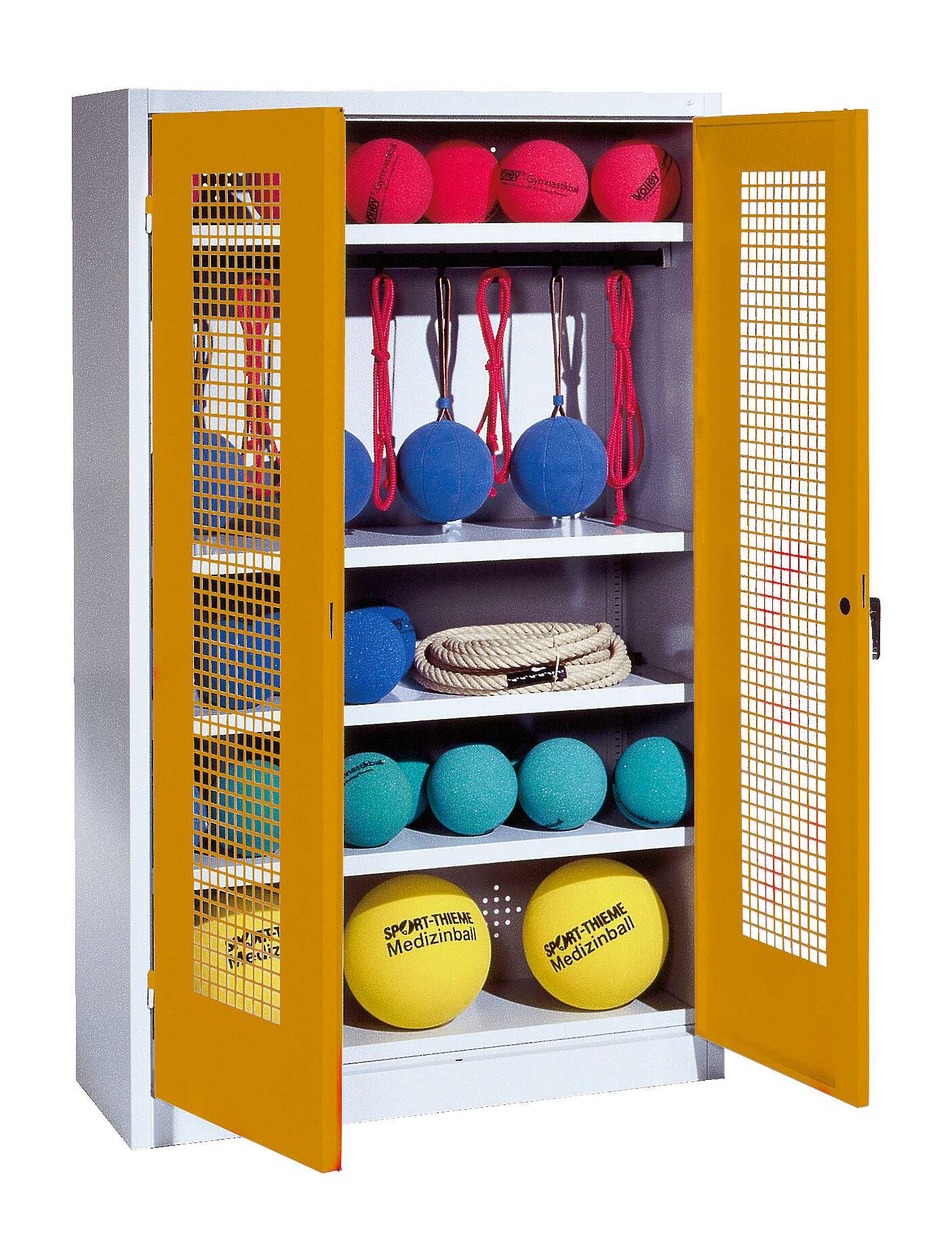 C+P Sportgeräteschrank mit Lochblech-Flügeltüren (Typ 2), HxBxT 195x120x50 cm, Goldgelb (RAL 1004), Gleichschließung Unkategorisiert online kaufen